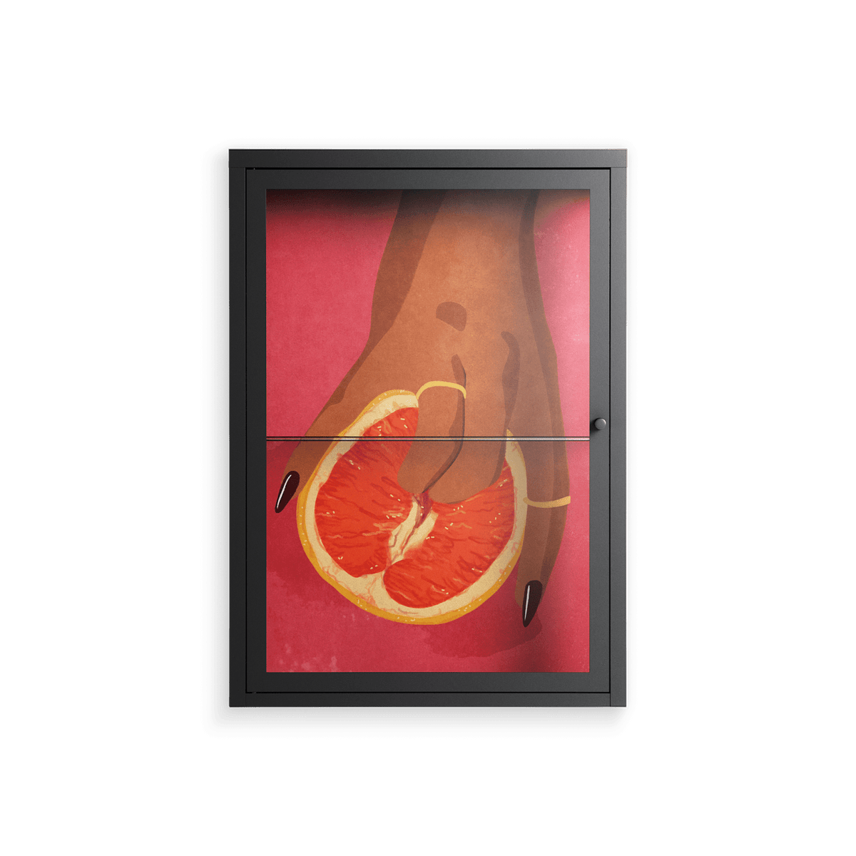 Fruit Love Pink - Wall Cabinet - Raissa Oltmanns - Antracite - Clear glass
