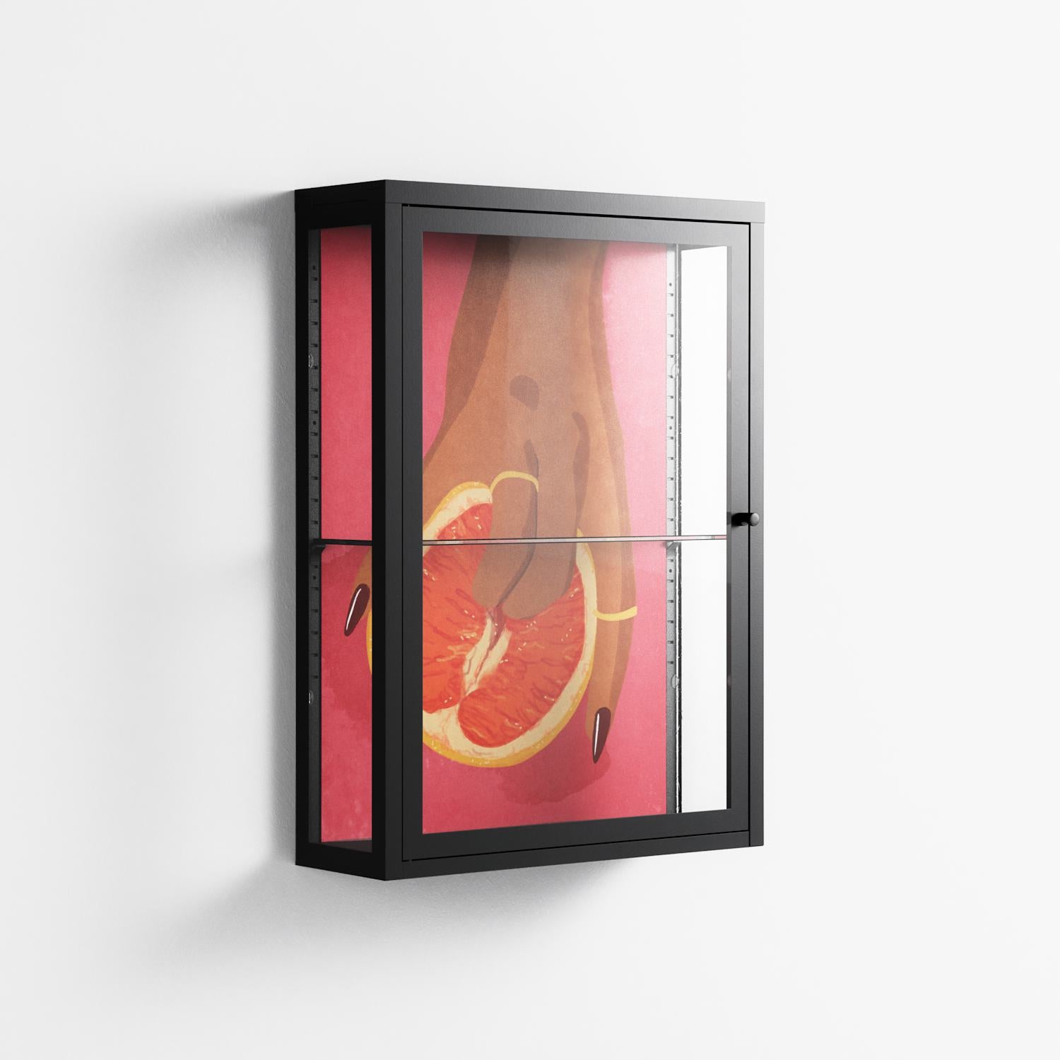 Fruit Love Pink - Wall Cabinet - Raissa Oltmanns - Antracite - Clear glass