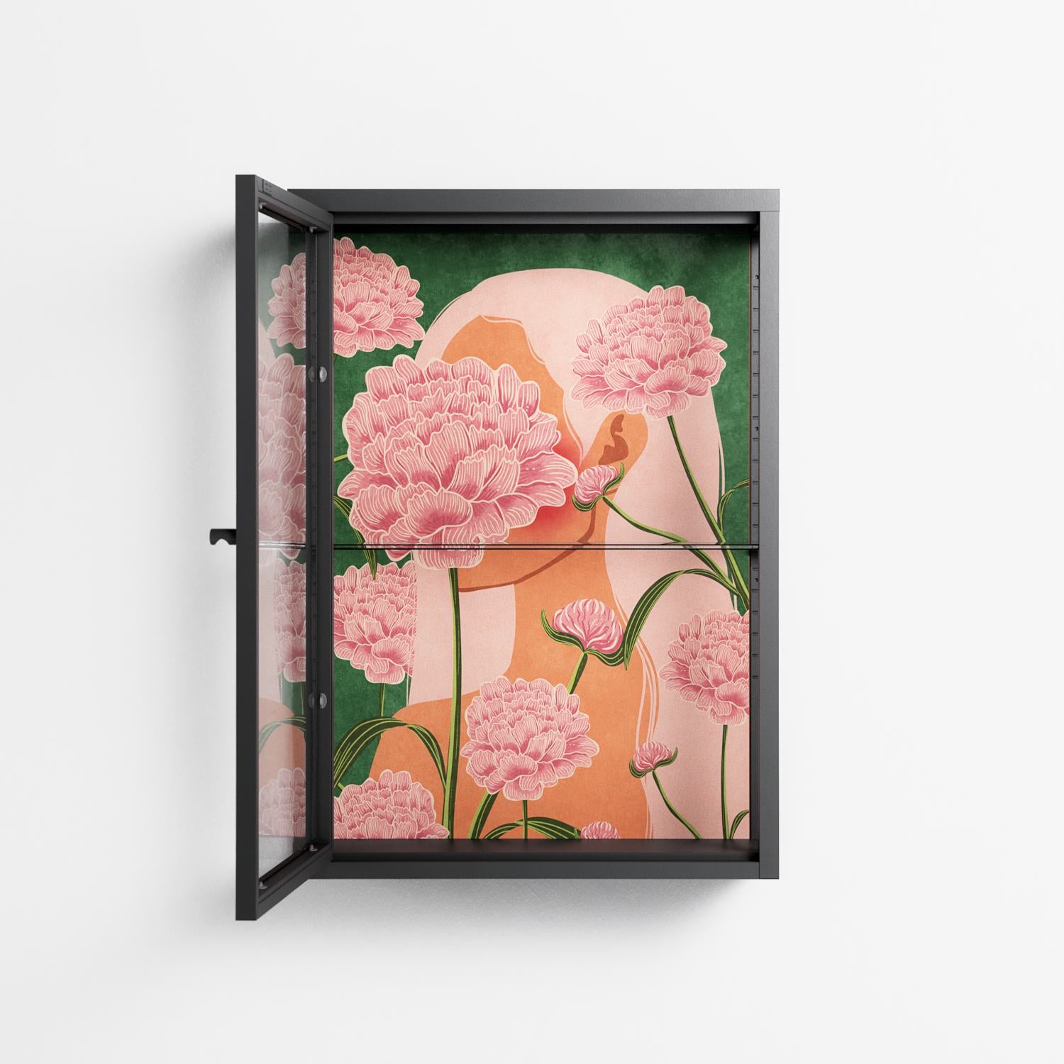 Inside Flowers - Wall Cabinet - Raissa Oltmanns - Antracite - Clear glass
