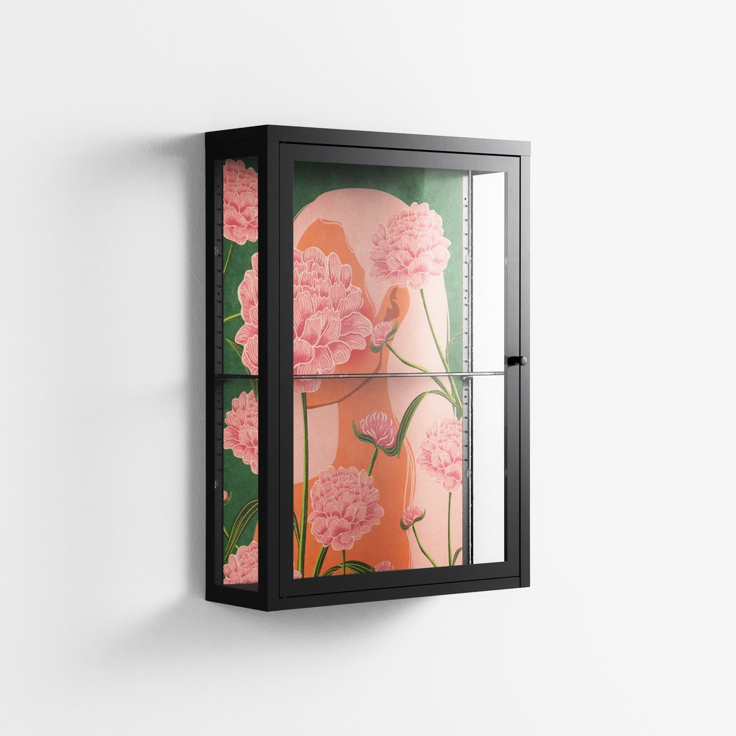 Inside Flowers - Wall Cabinet - Raissa Oltmanns - Antracite - Clear glass