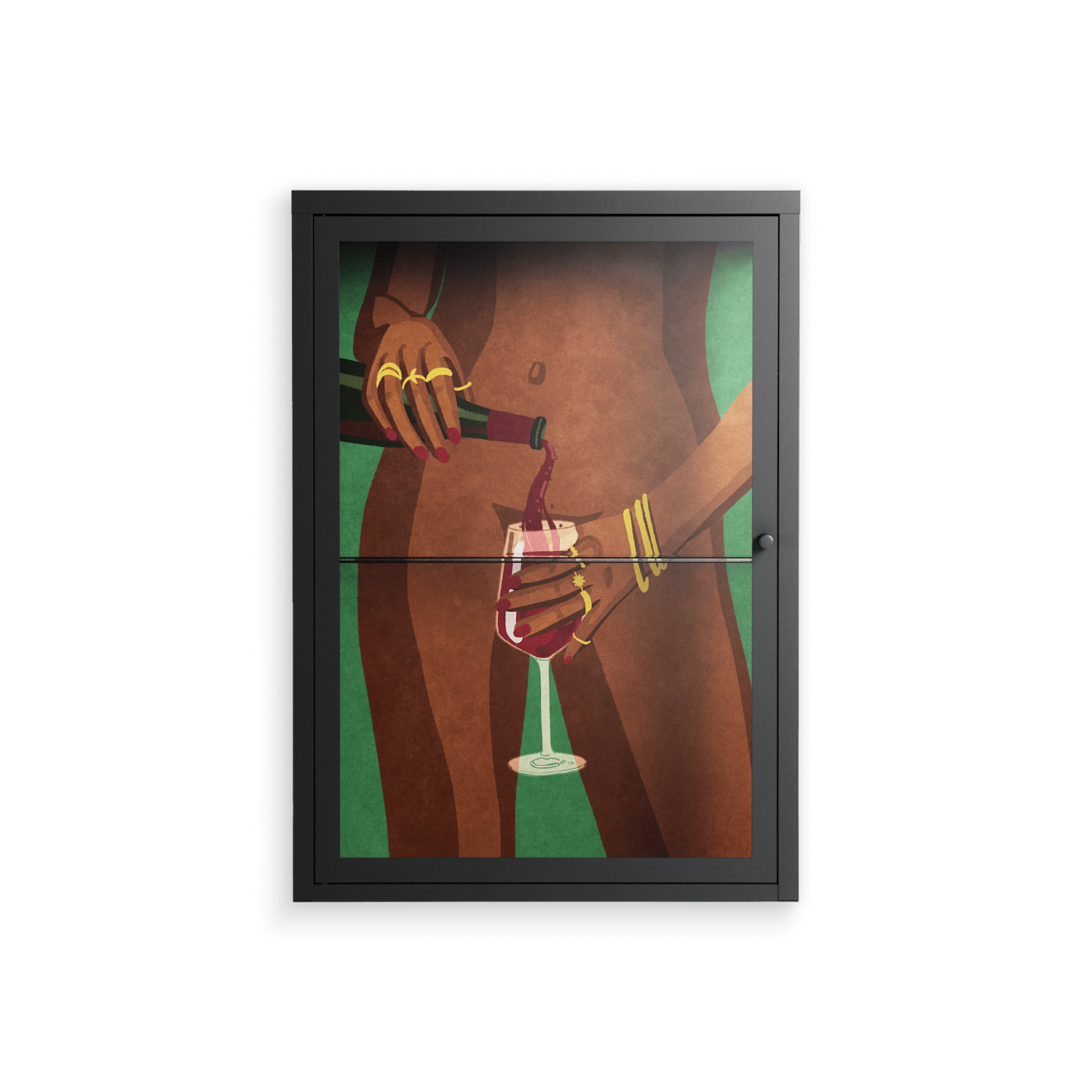Wine and Me - Wall Cabinet - Raissa Oltmanns - Antracite - Clear glass