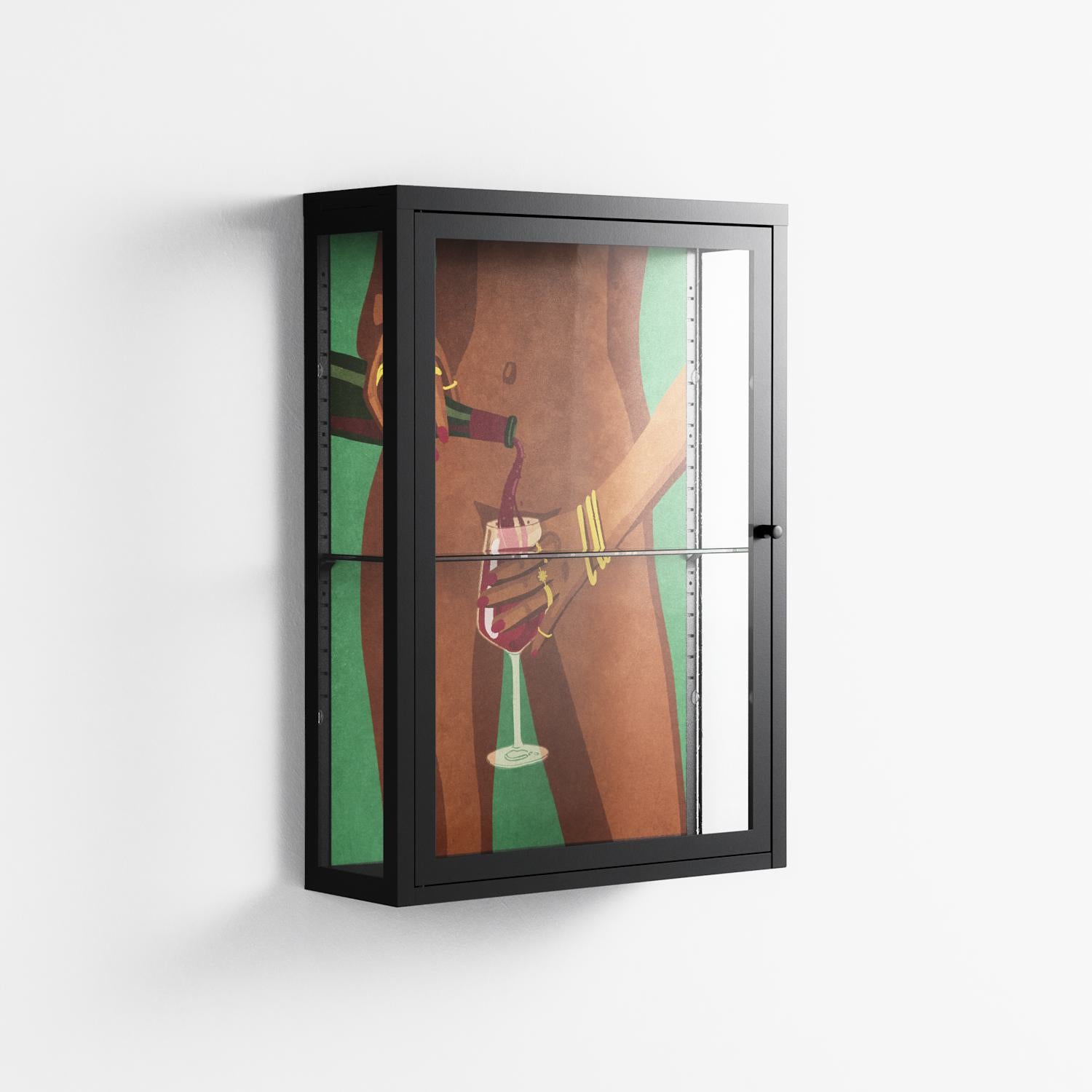 Wine and Me - Wall Cabinet - Raissa Oltmanns - Antracite - Clear glass