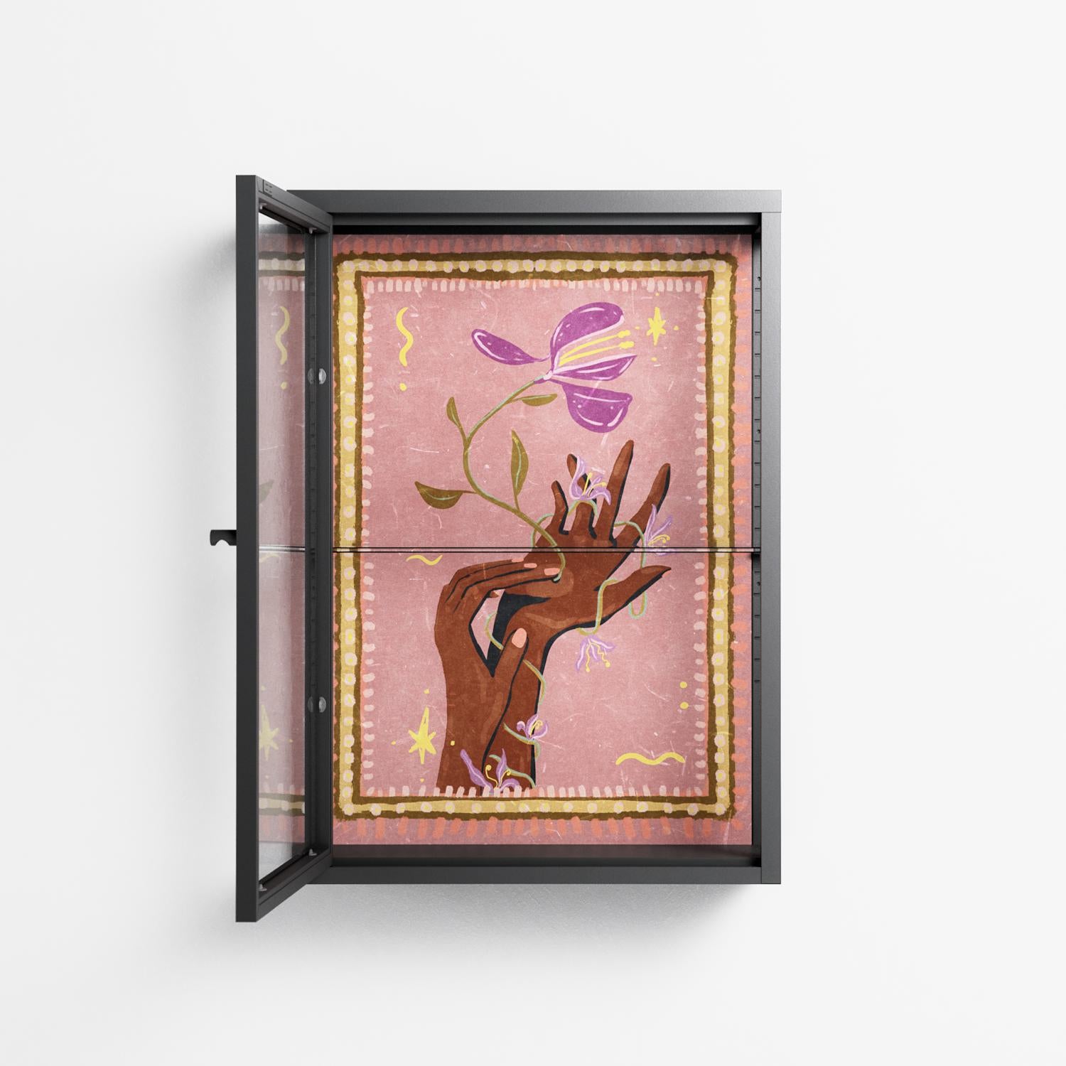 Connect With Nature - Wall Cabinet - Raissa Oltmanns - Antracite - Clear glass