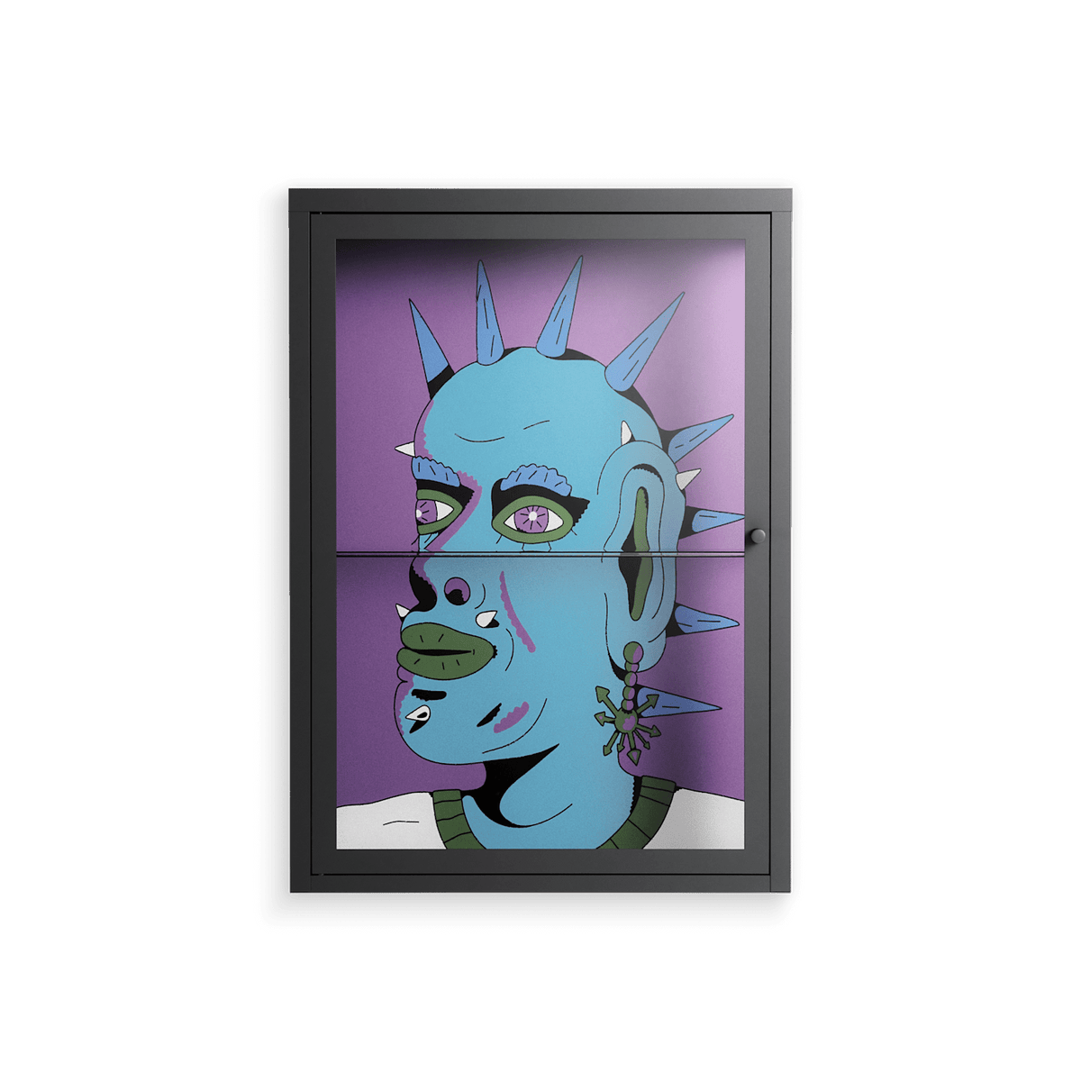 Punkrocker - Wall Cabinet - Cezar Berje - Antracite - Clear glass