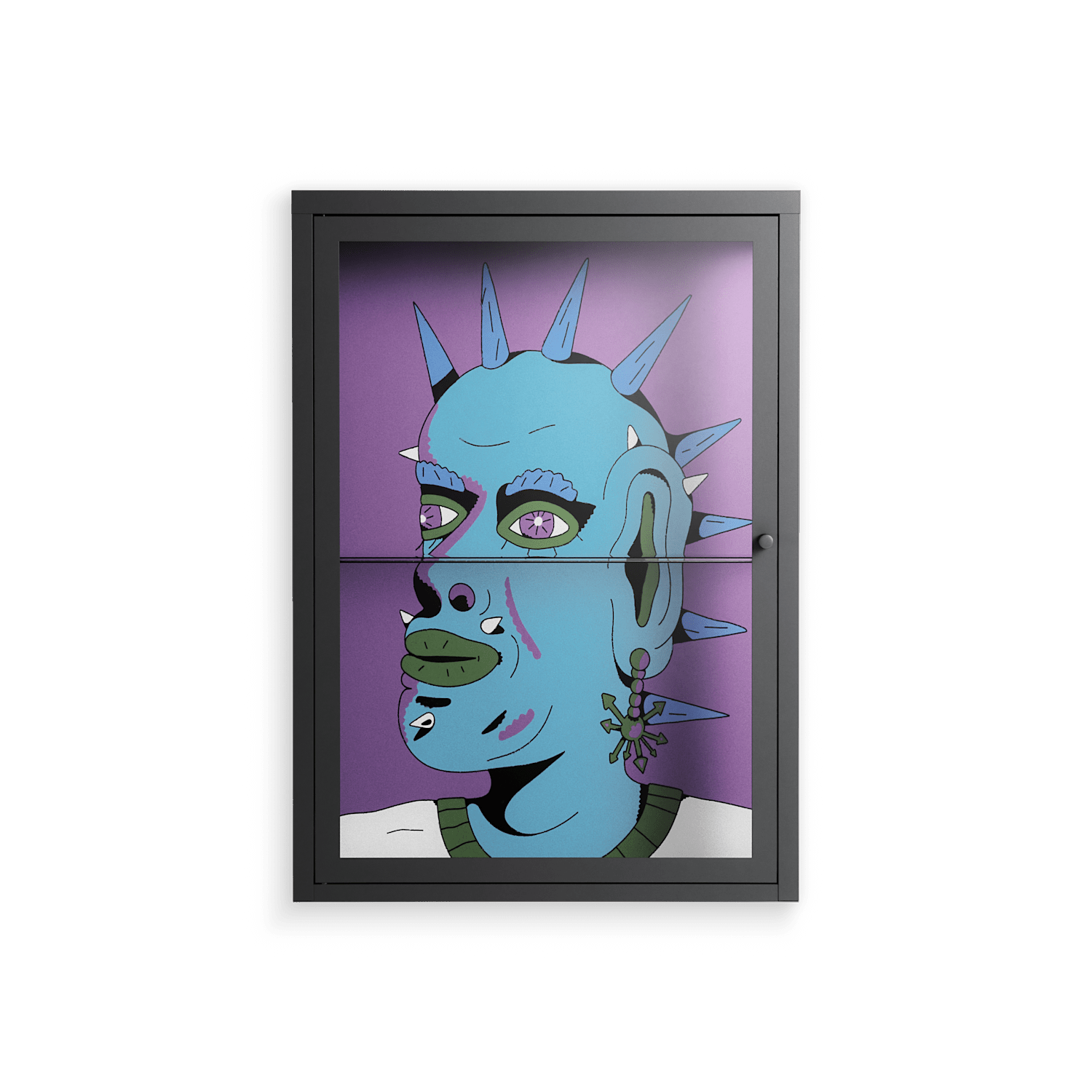 Punkrocker - Wall Cabinet - Cezar Berje - Antracite - Clear glass