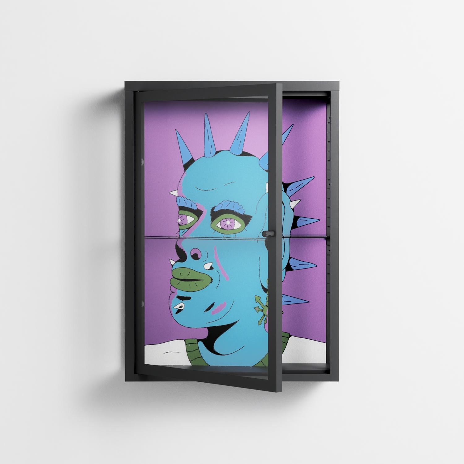 Punkrocker - Wall Cabinet - Cezar Berje - Antracite - Clear glass
