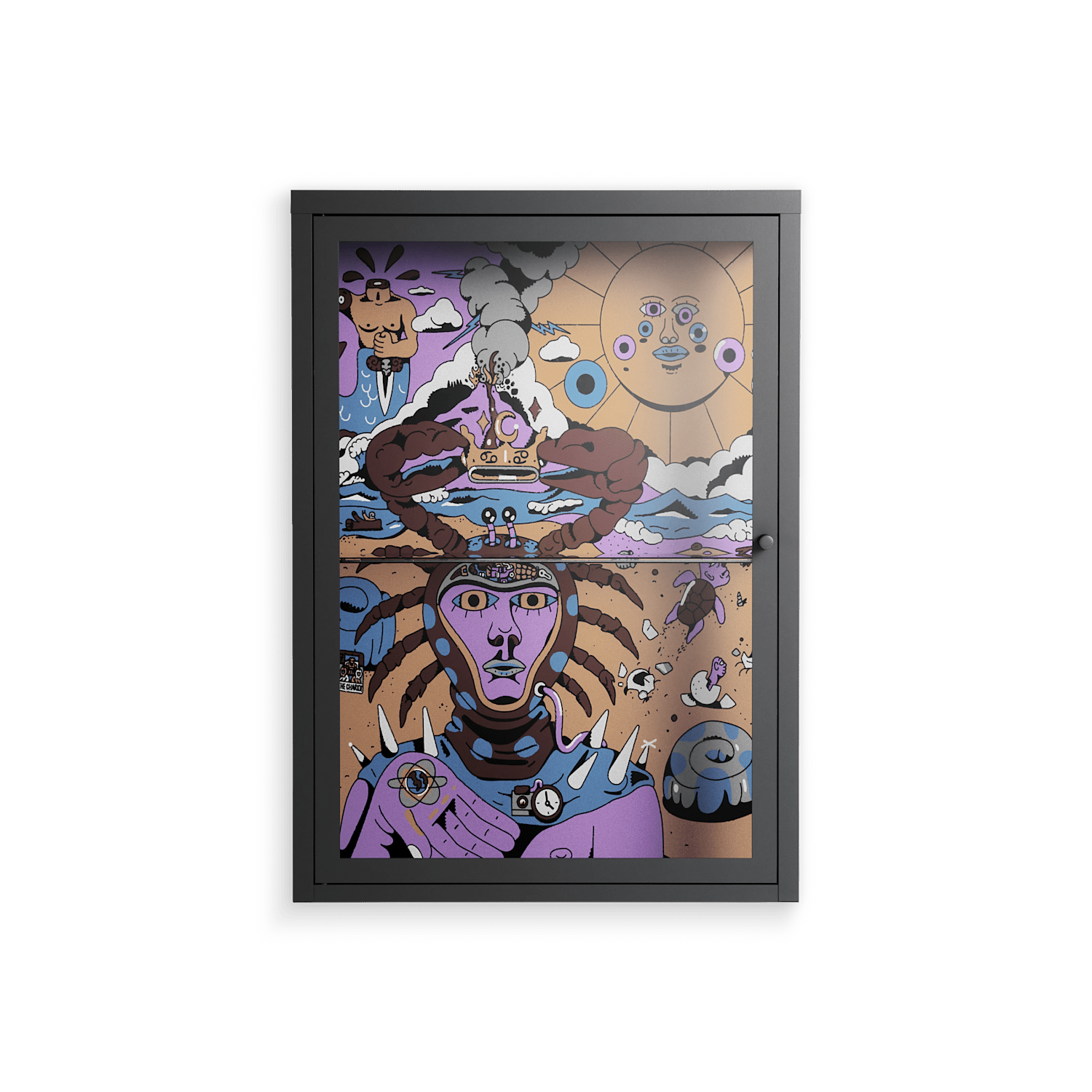 Solar Cancer - Wall Cabinet - Cezar Berje - Antracite - Clear glass