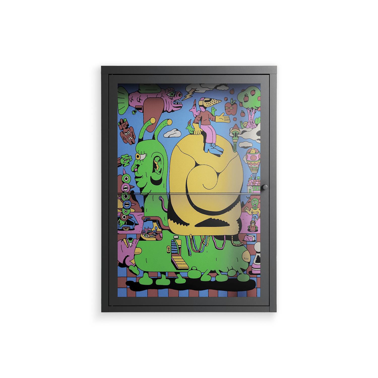 Go Slow - Wall Cabinet - Cezar Berje - Antracite - Clear glass