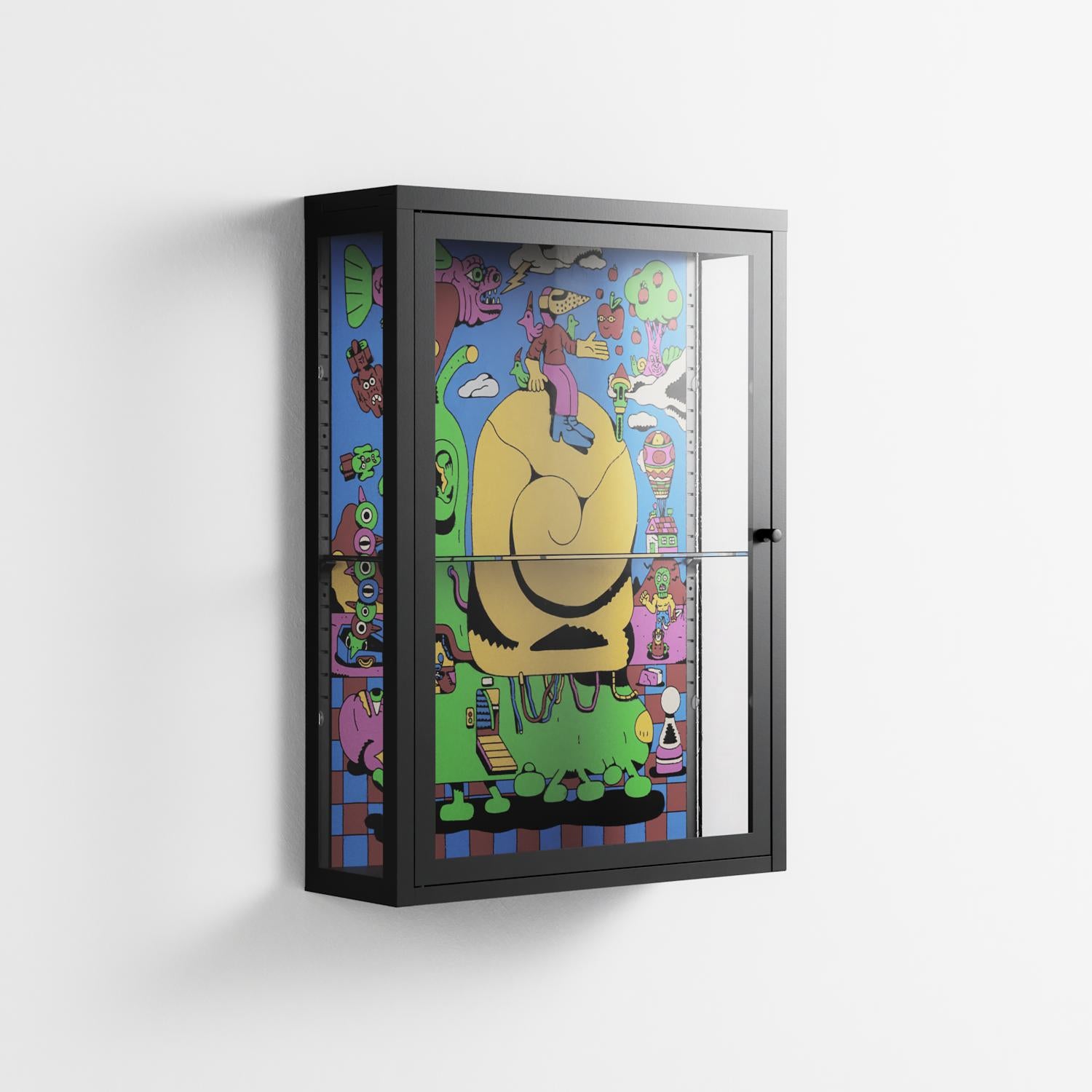 Go Slow - Wall Cabinet - Cezar Berje - Antracite - Clear glass