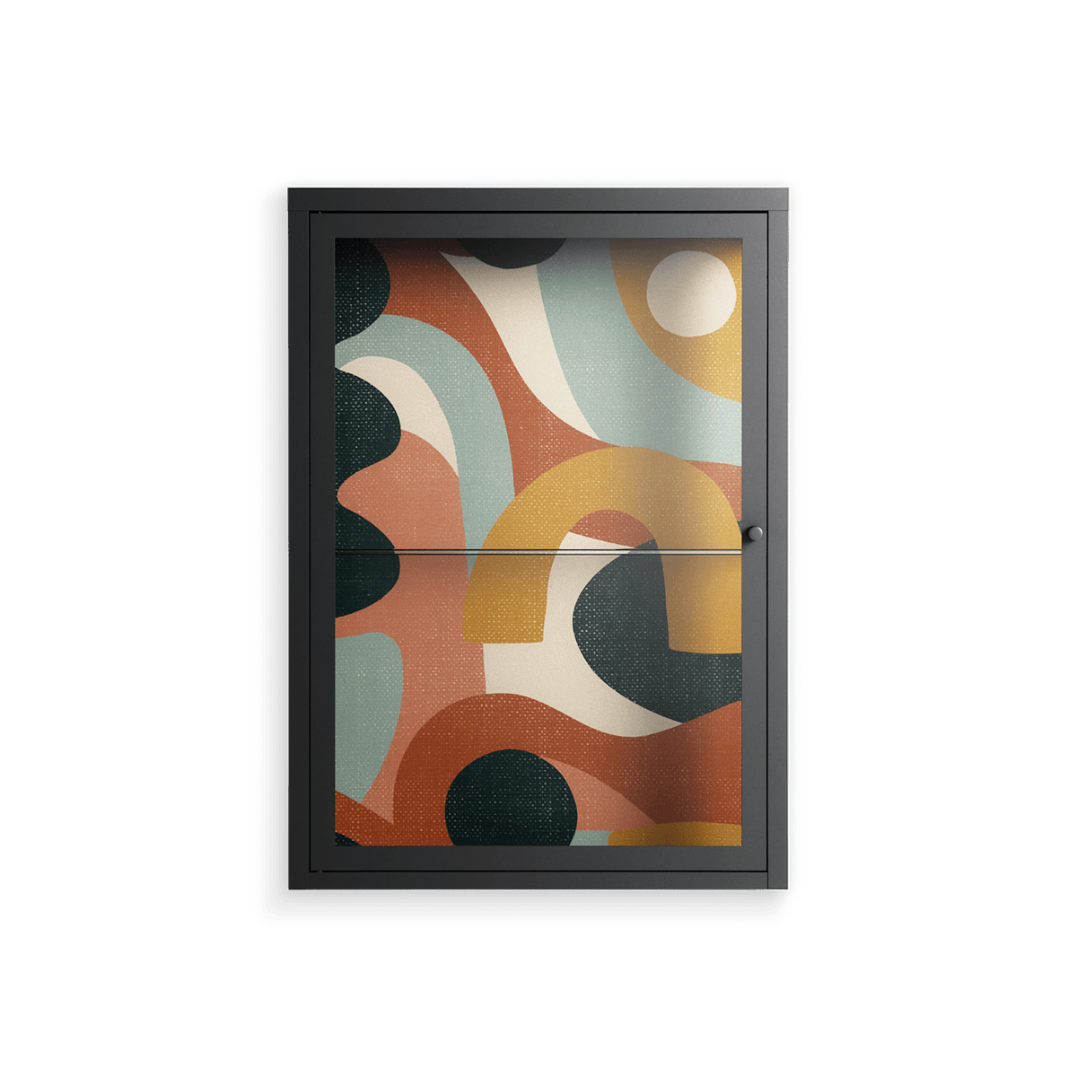 Abstract Sunrise - Wall Cabinet - Amy Suther - Antracite - Clear glass