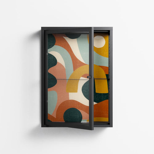 Abstract Sunrise - Wall Cabinet - Amy Suther - Antracite - Clear glass