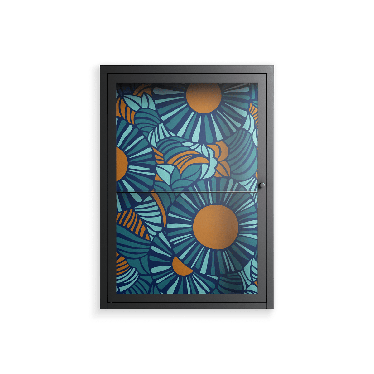 Bellis Bounty Blue - Wall Cabinet - Amy Suther - Antracite - Clear glass