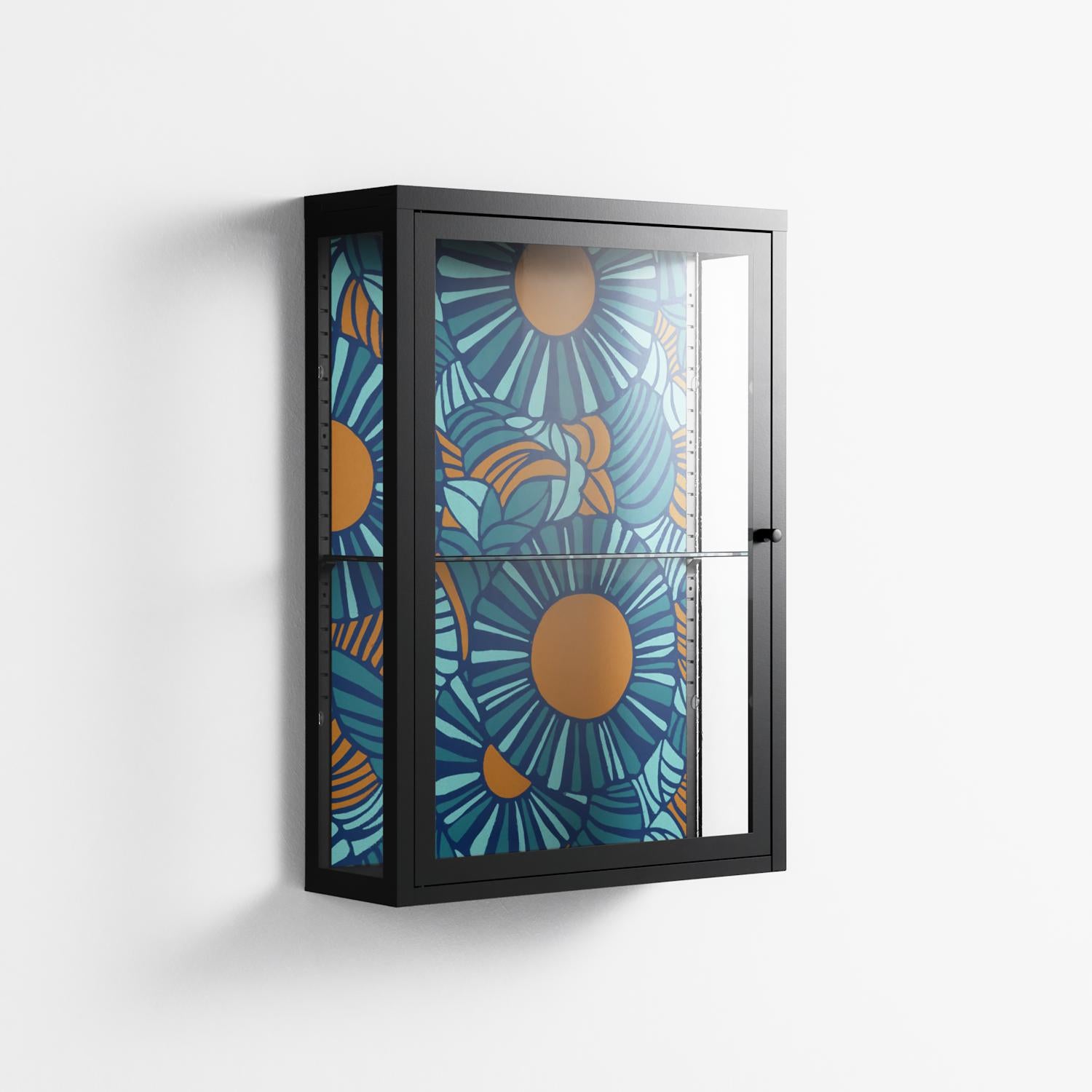 Bellis Bounty Blue - Wall Cabinet - Amy Suther - Antracite - Clear glass