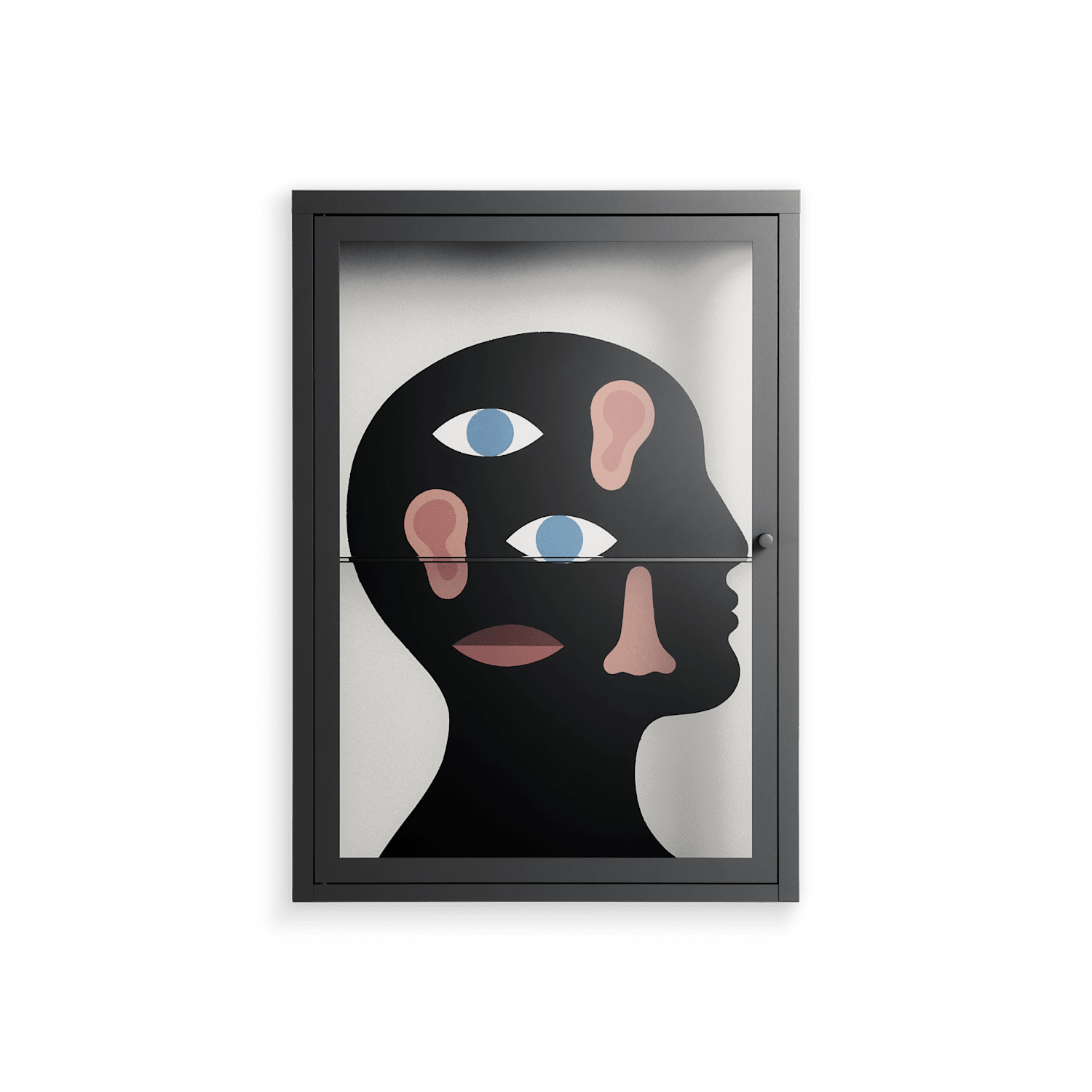 Désordre_Intérieur - Wall Cabinet - David Vanadia - Antracite - Clear glass