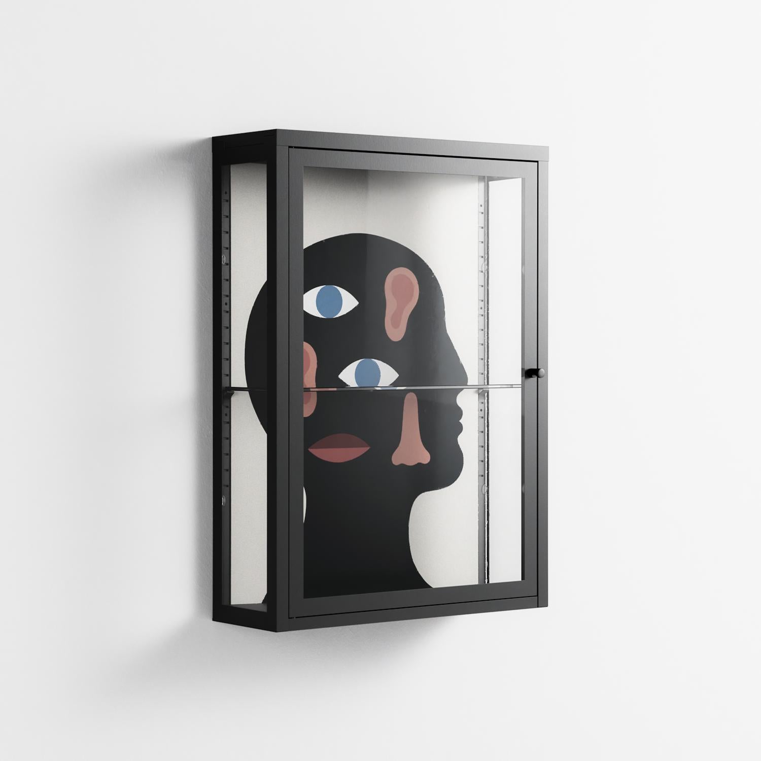 Désordre_Intérieur - Wall Cabinet - David Vanadia - Antracite - Clear glass