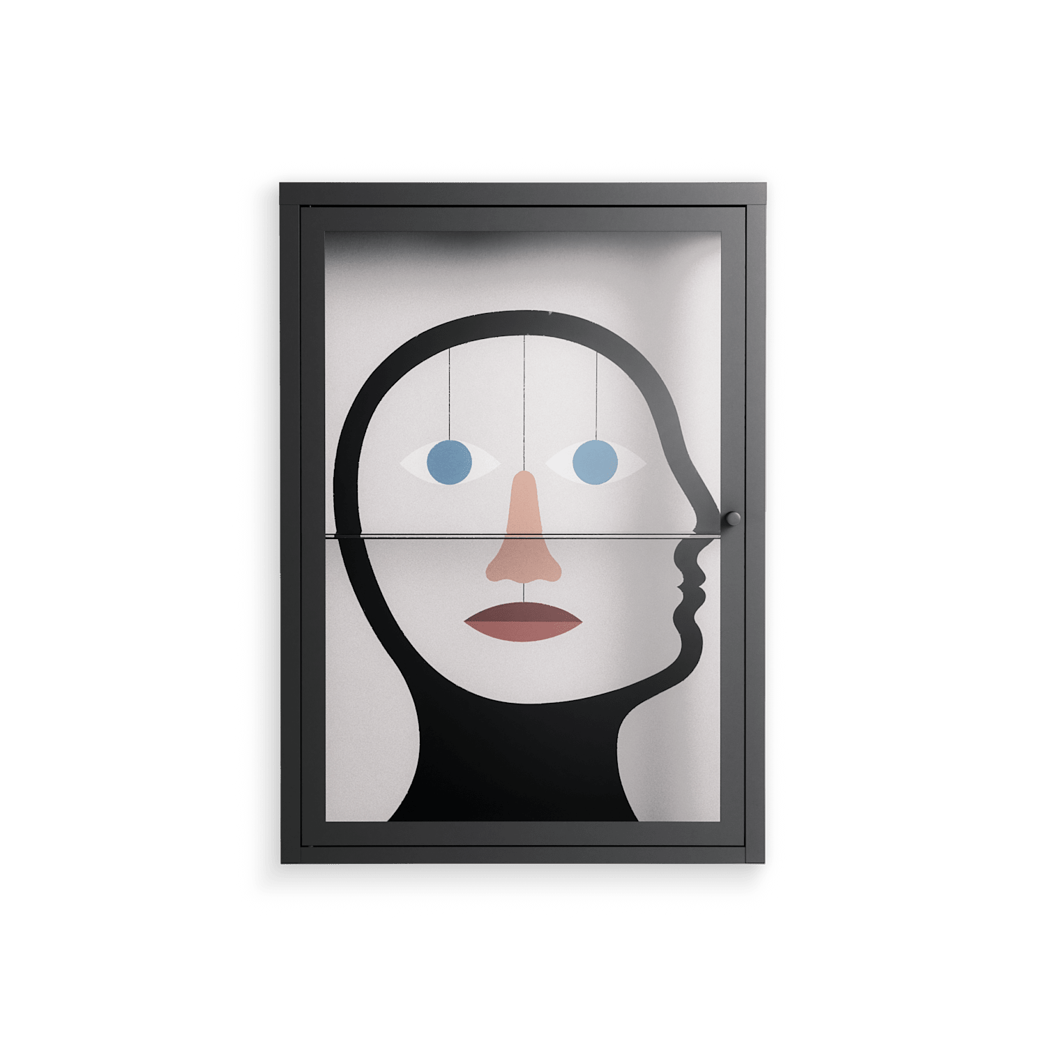 En_Suspend - Wall Cabinet - David Vanadia - Antracite - Clear glass