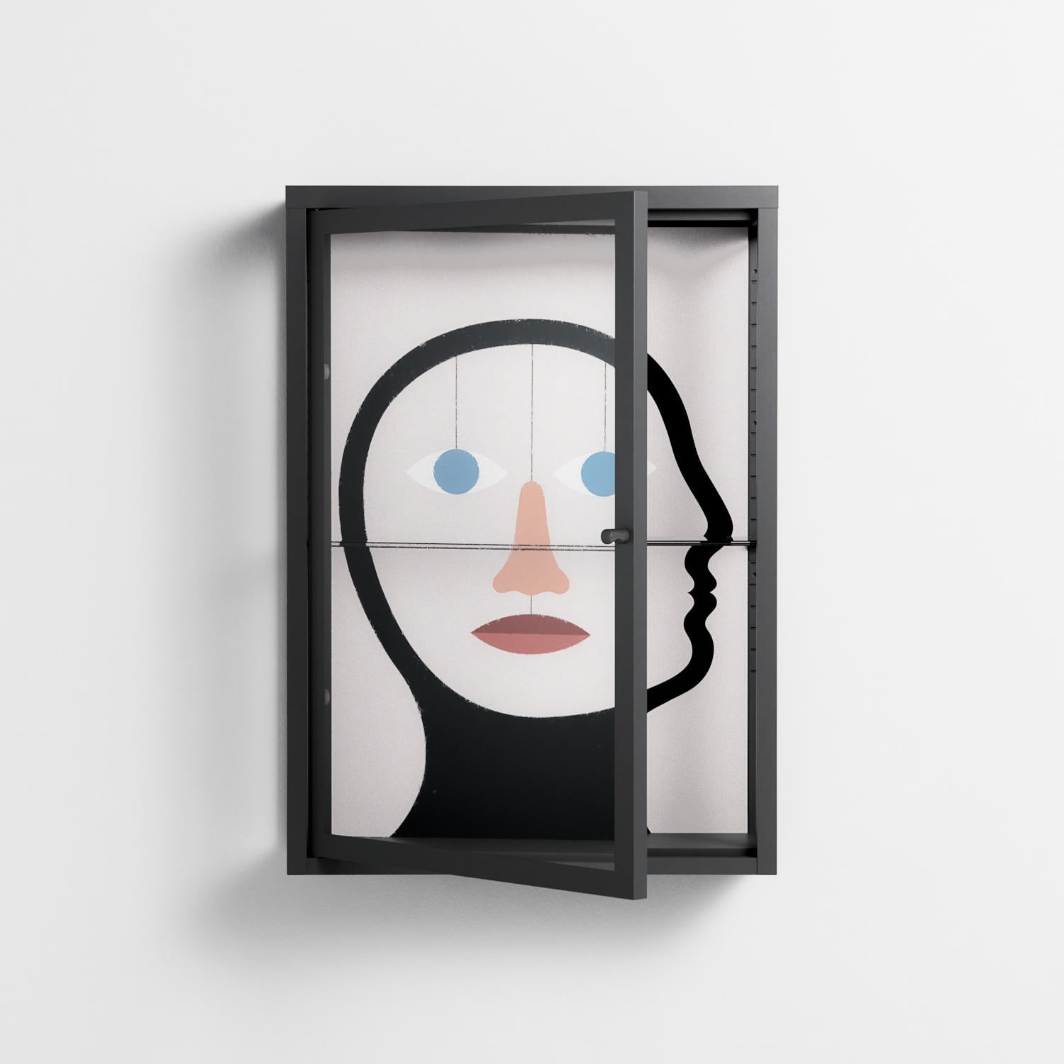En_Suspend - Wall Cabinet - David Vanadia - Antracite - Clear glass