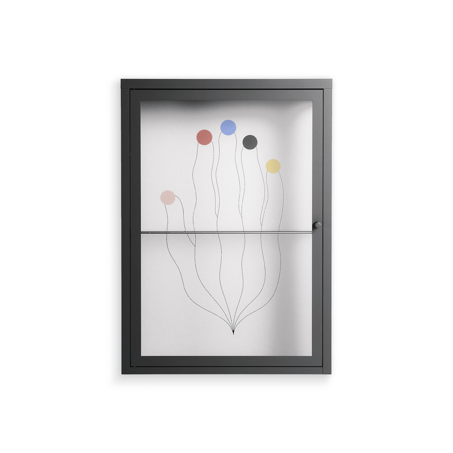 Épanoui - Wall Cabinet - David Vanadia - Antracite - Clear glass