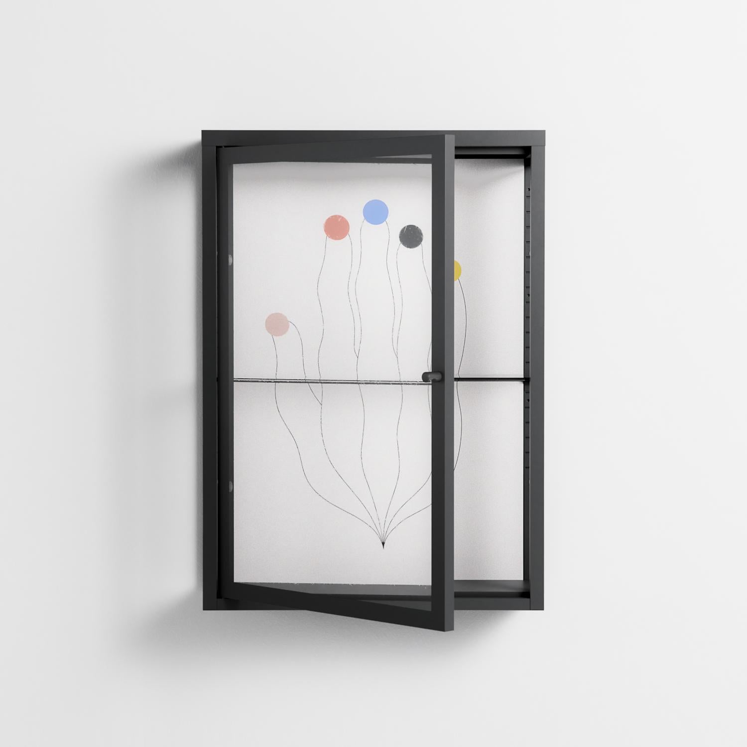 Épanoui - Wall Cabinet - David Vanadia - Antracite - Clear glass