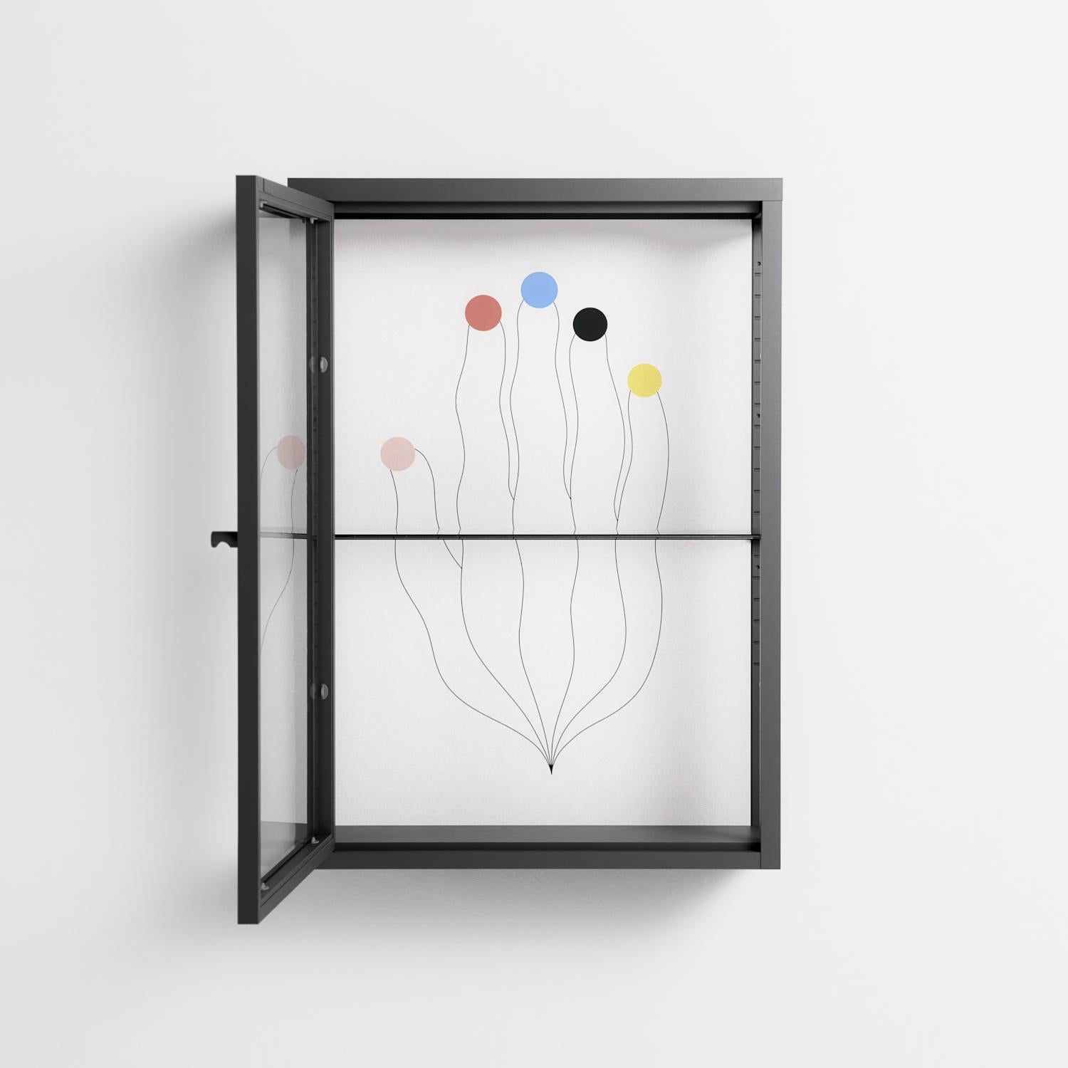 Épanoui - Wall Cabinet - David Vanadia - Antracite - Clear glass