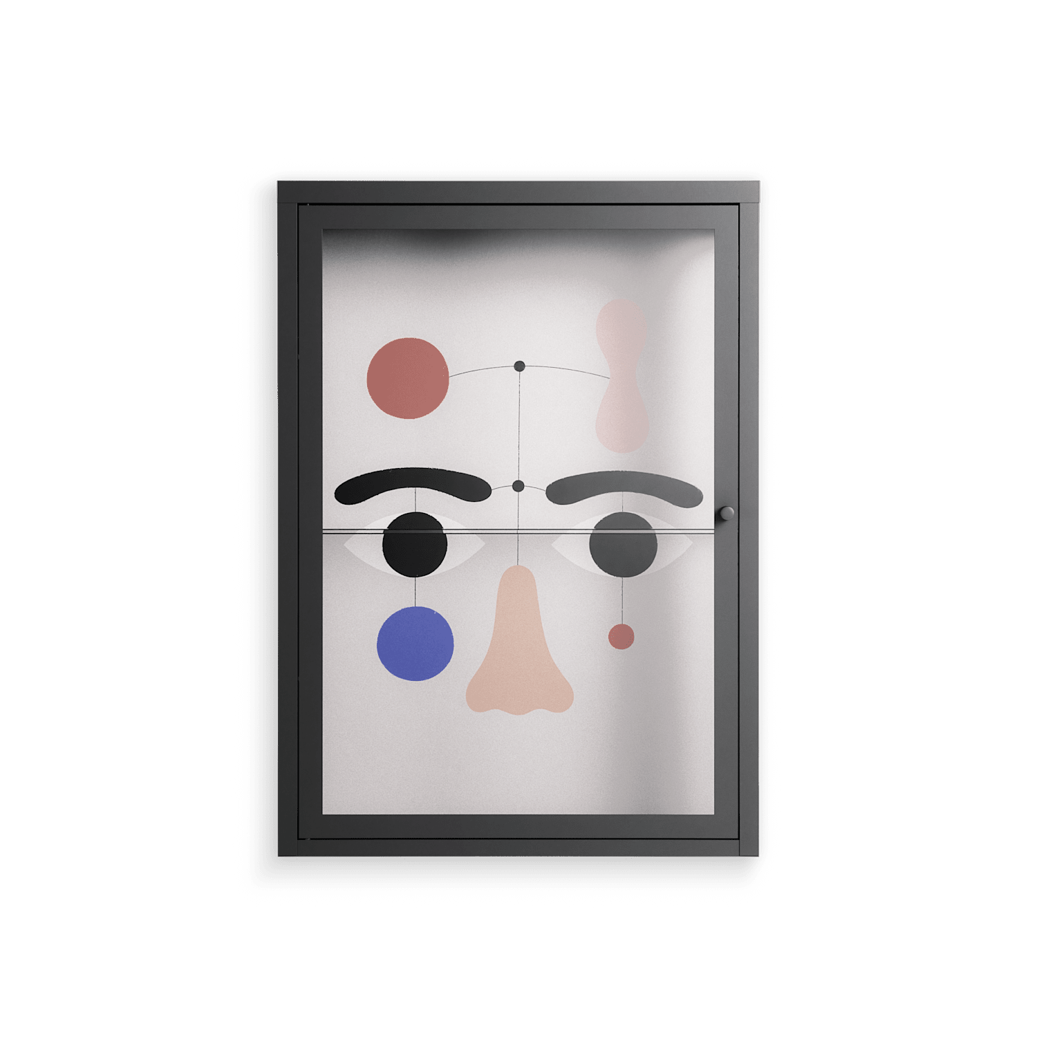 Équilibré - Wall Cabinet - David Vanadia - Antracite - Clear glass