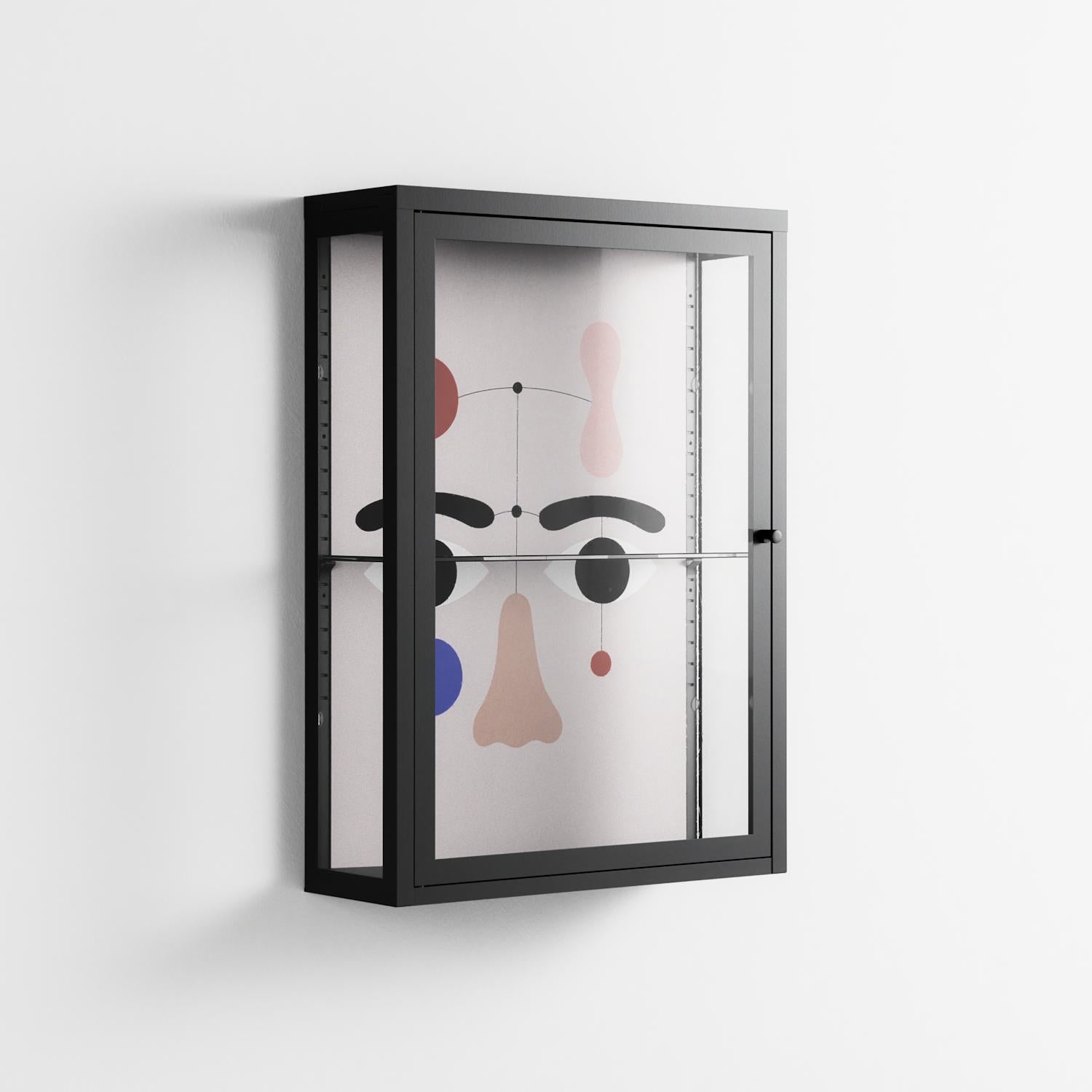 Équilibré - Wall Cabinet - David Vanadia - Antracite - Clear glass