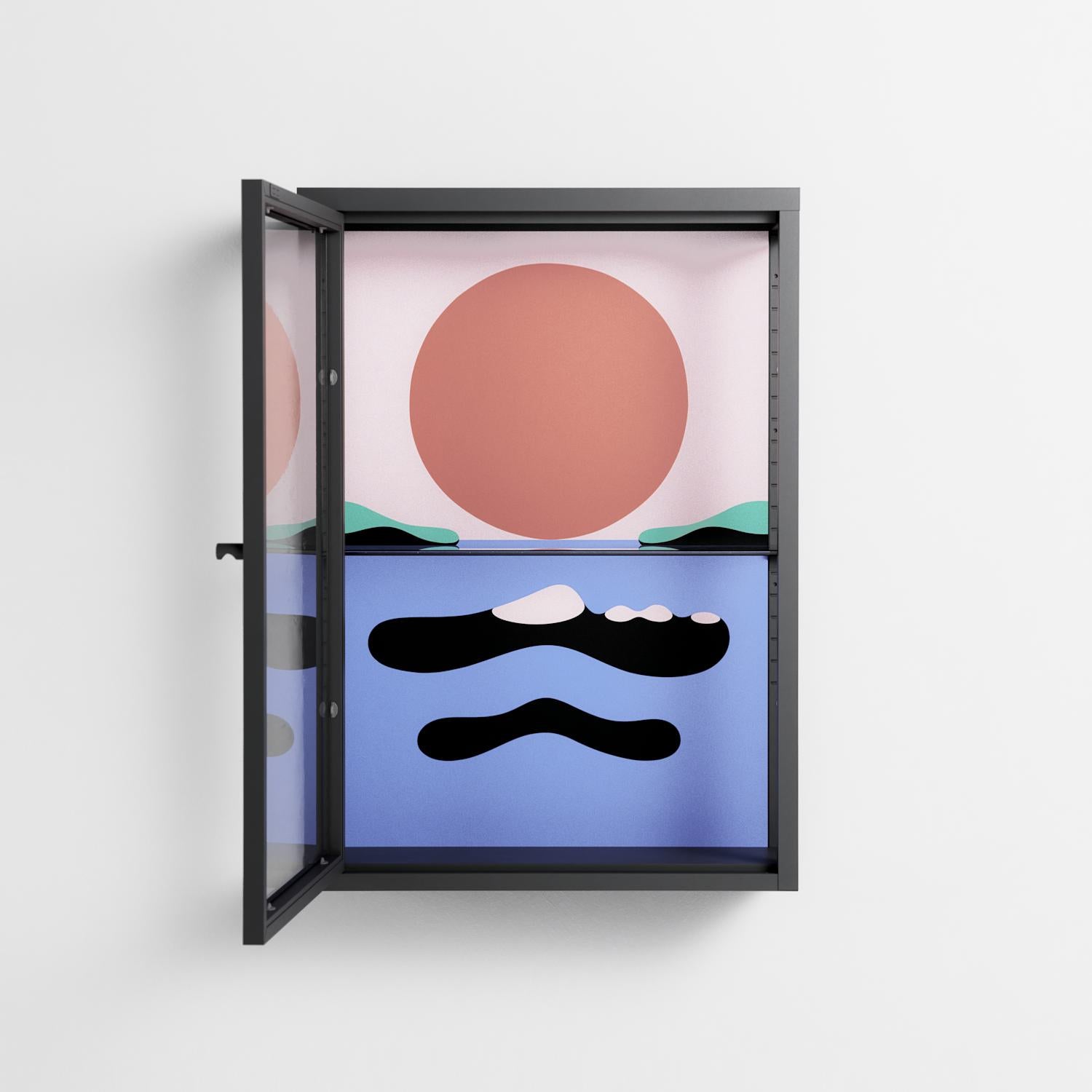 Immergé - Wall Cabinet - David Vanadia - Antracite - Clear glass