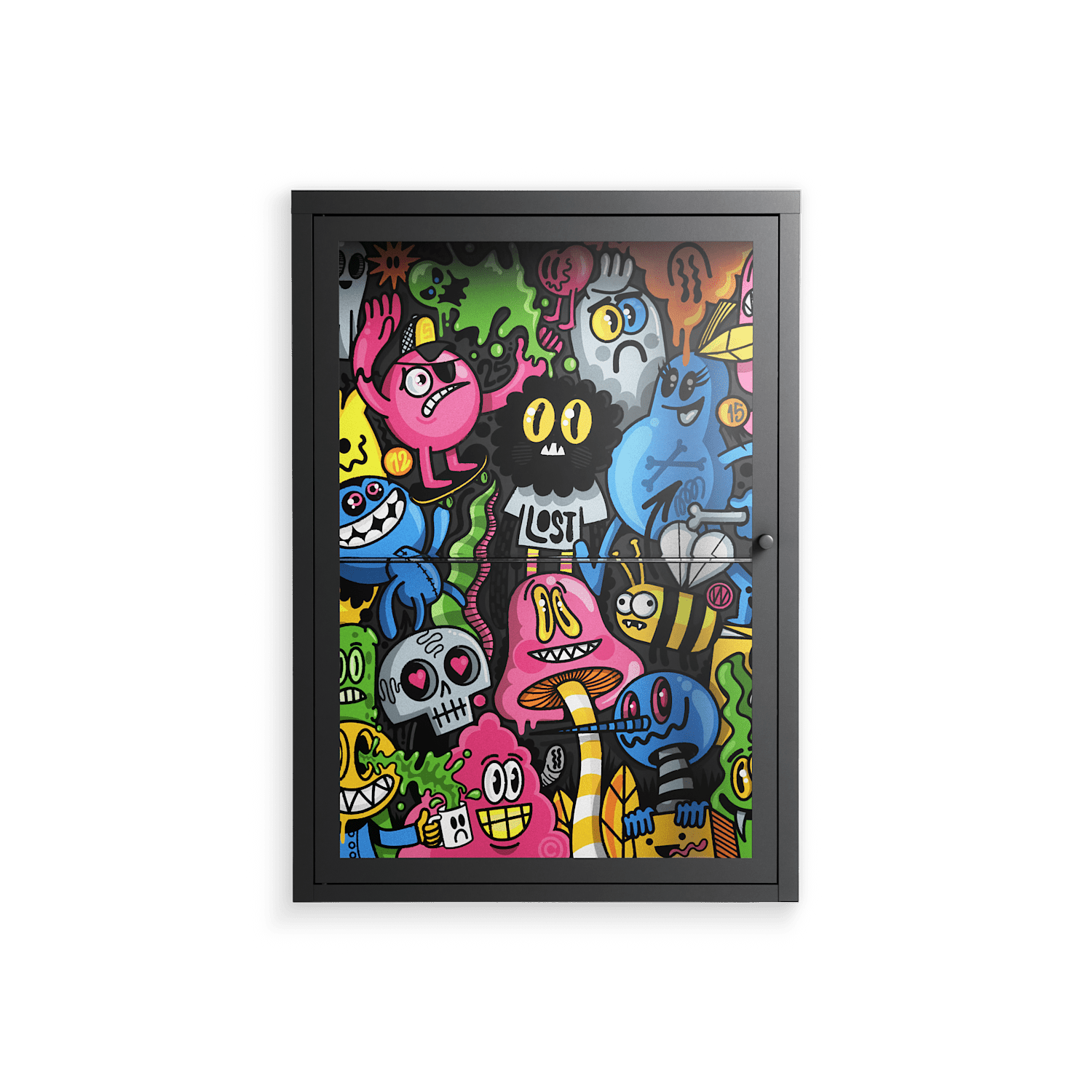 All The Good Guys - Wall Cabinet - Craig Watkins - Antracite - Clear glass