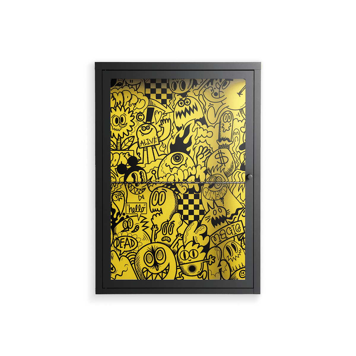 What a Mess - Wall Cabinet - Craig Watkins - Antracite - Clear glass
