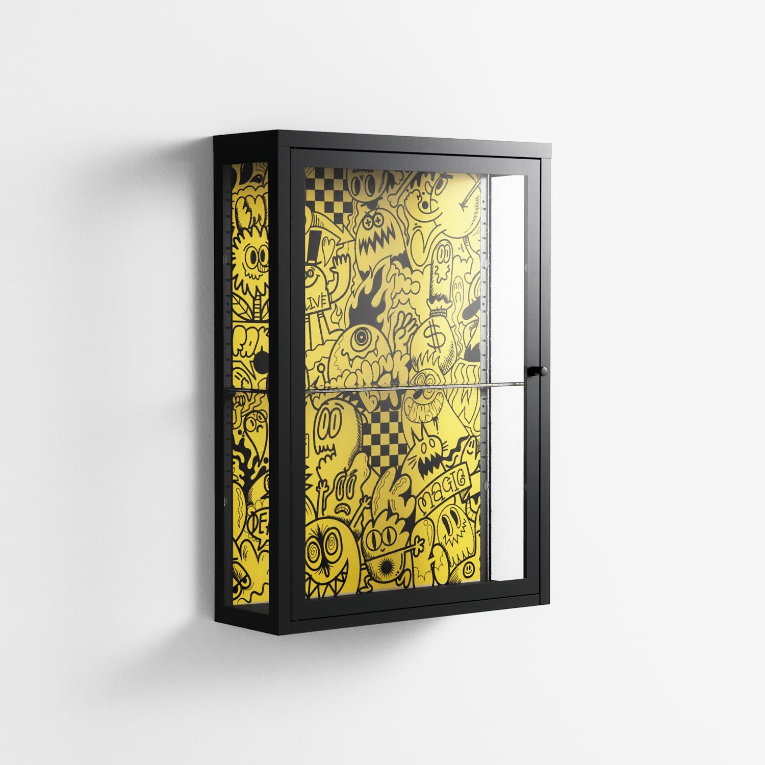 What a Mess - Wall Cabinet - Craig Watkins - Antracite - Clear glass
