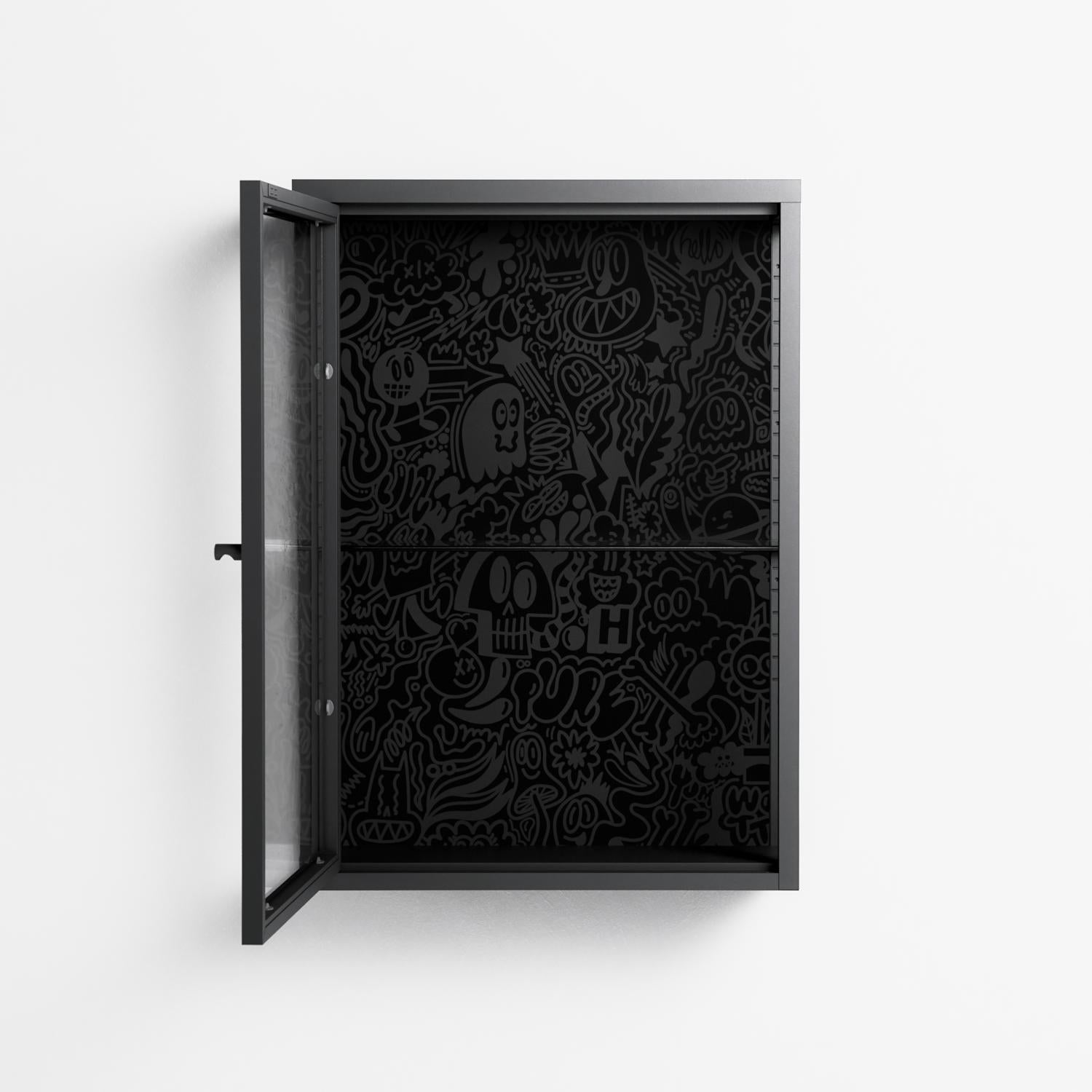 The Single Color - Wall Cabinet - Craig Watkins - Antracite - Clear glass