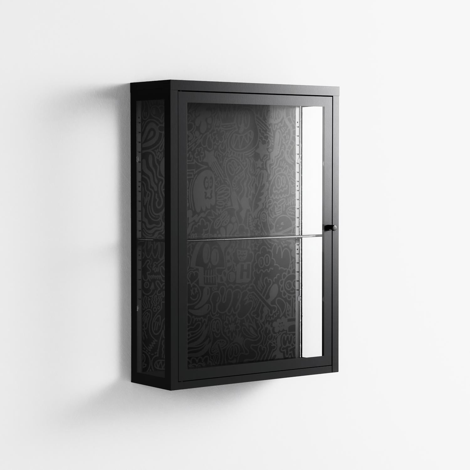 The Single Color - Wall Cabinet - Craig Watkins - Antracite - Clear glass