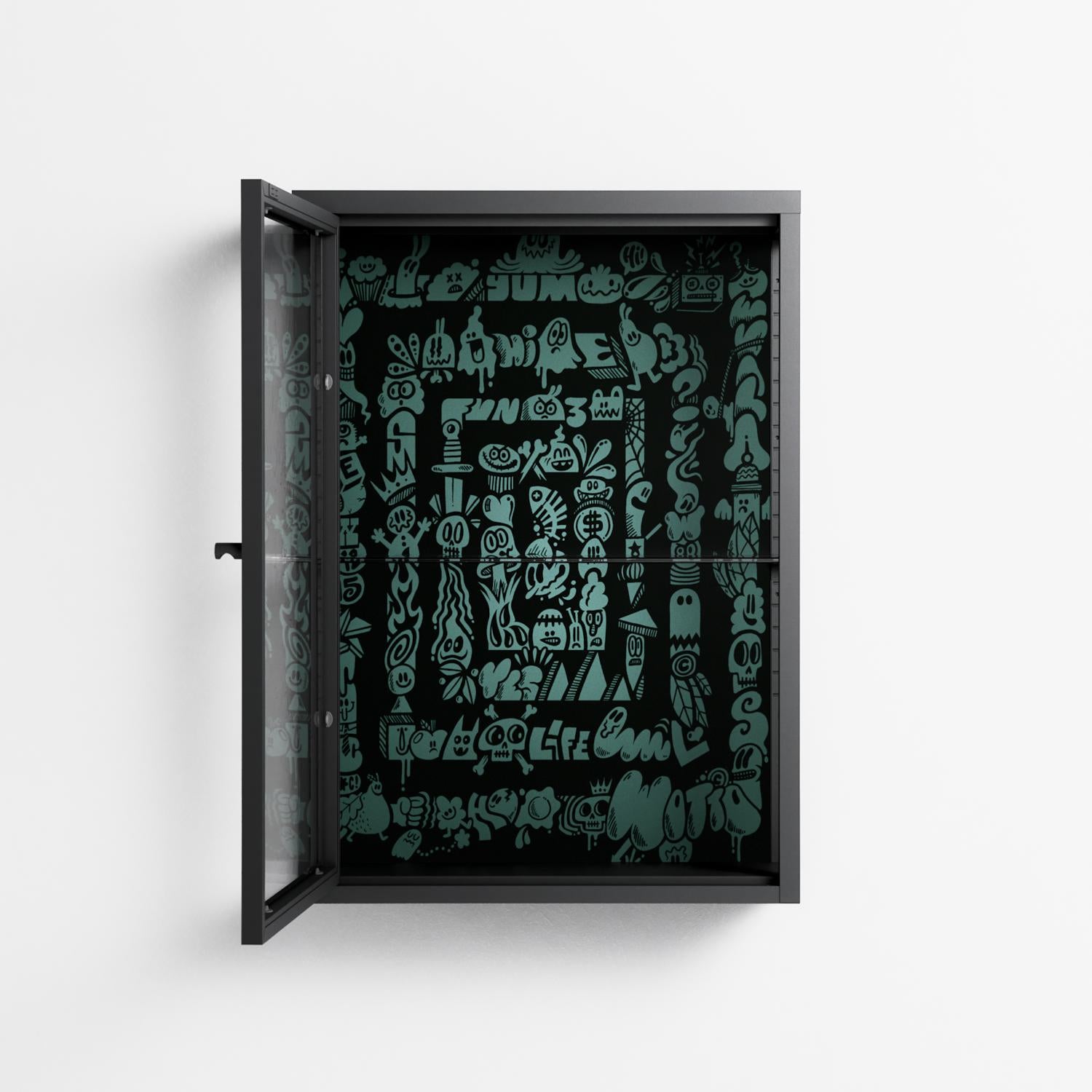 Optical Delusion - Wall Cabinet - Craig Watkins - Antracite - Clear glass