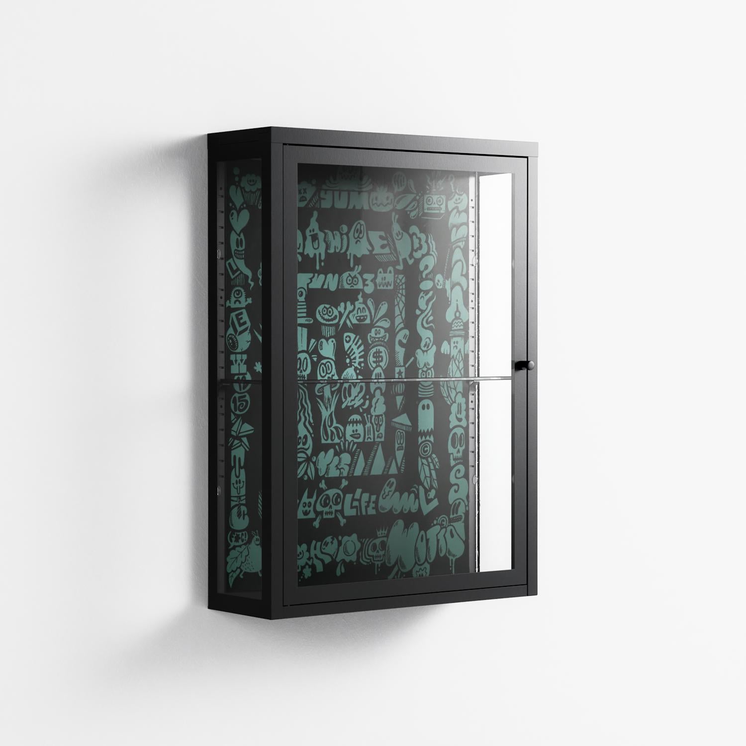 Optical Delusion - Wall Cabinet - Craig Watkins - Antracite - Clear glass
