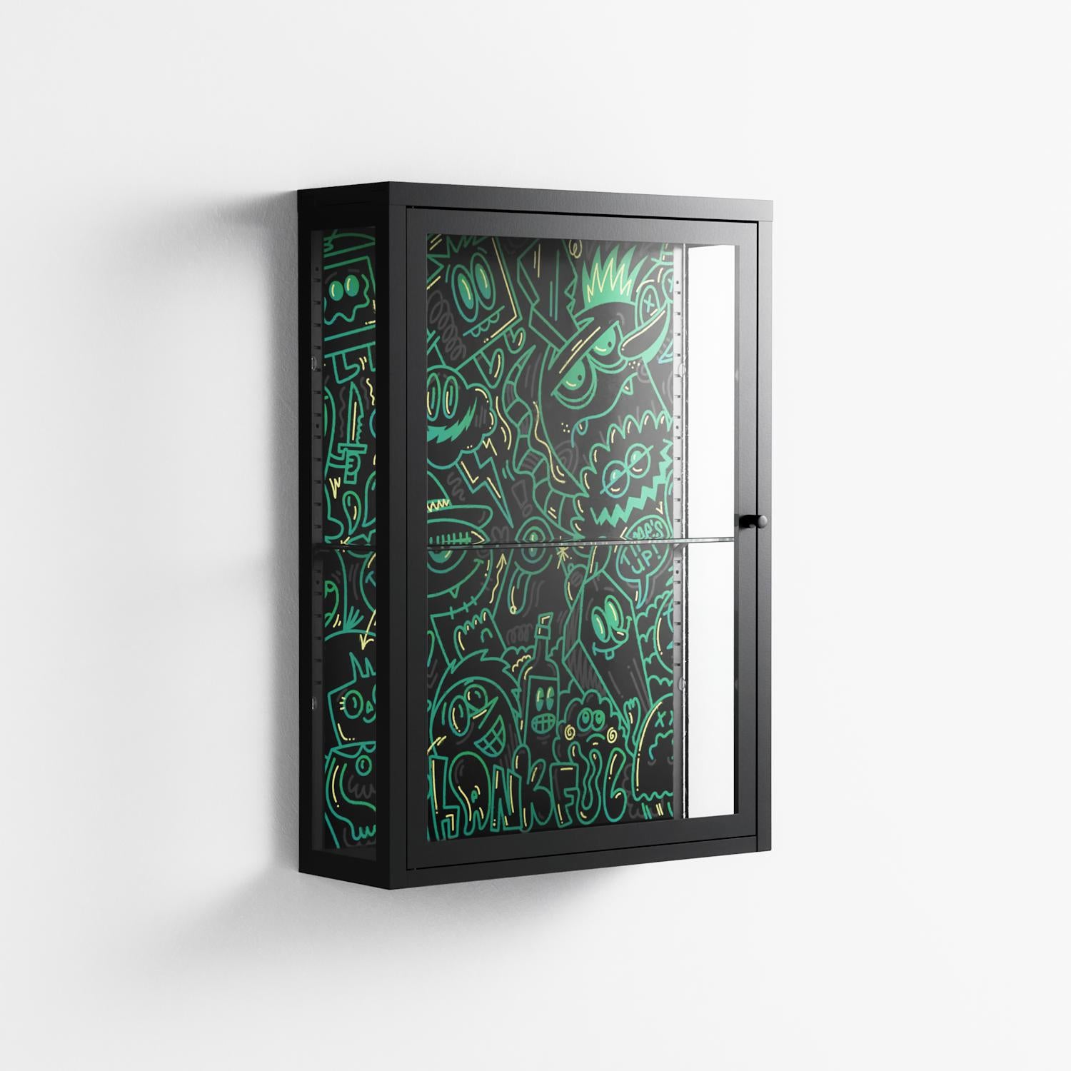 Thankful - Wall Cabinet - Craig Watkins - Antracite - Clear glass