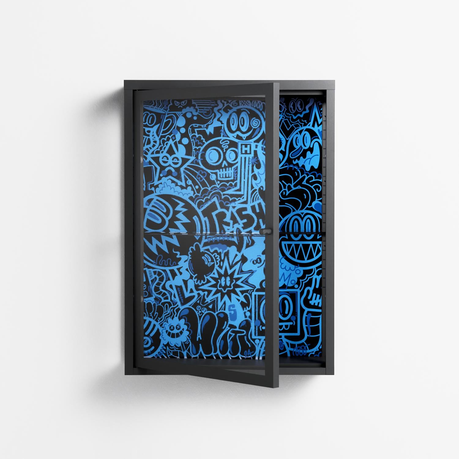 The Blue Line - Wall Cabinet - Craig Watkins - Antracite - Clear glass