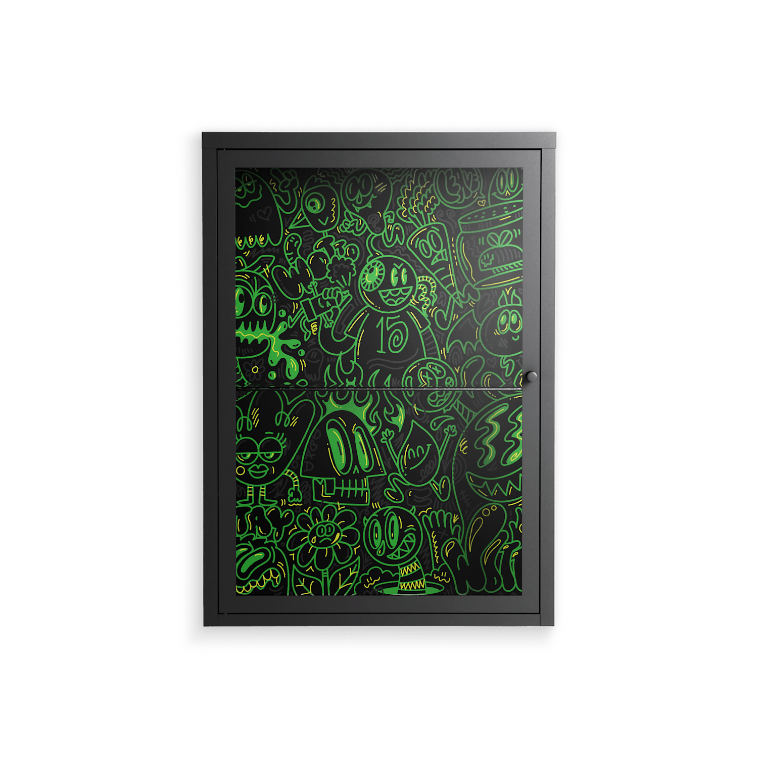 Wottosque Green - Wall Cabinet - Craig Watkins - Antracite - Clear glass