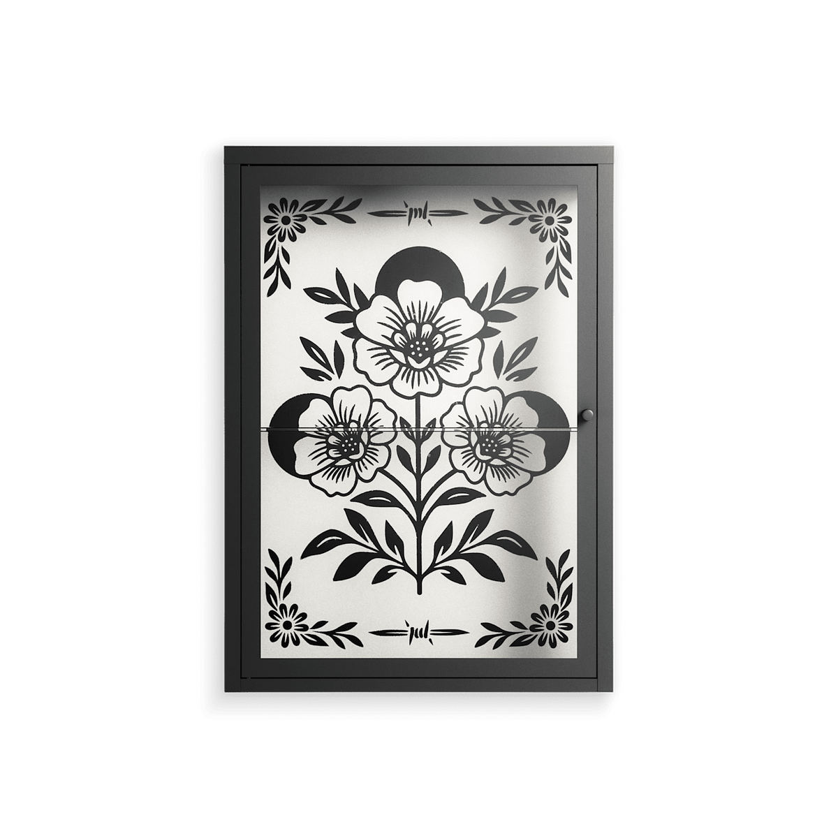 Barbed Bloom - Wall Cabinet - Daphna Sebbane - Antracite - Clear glass