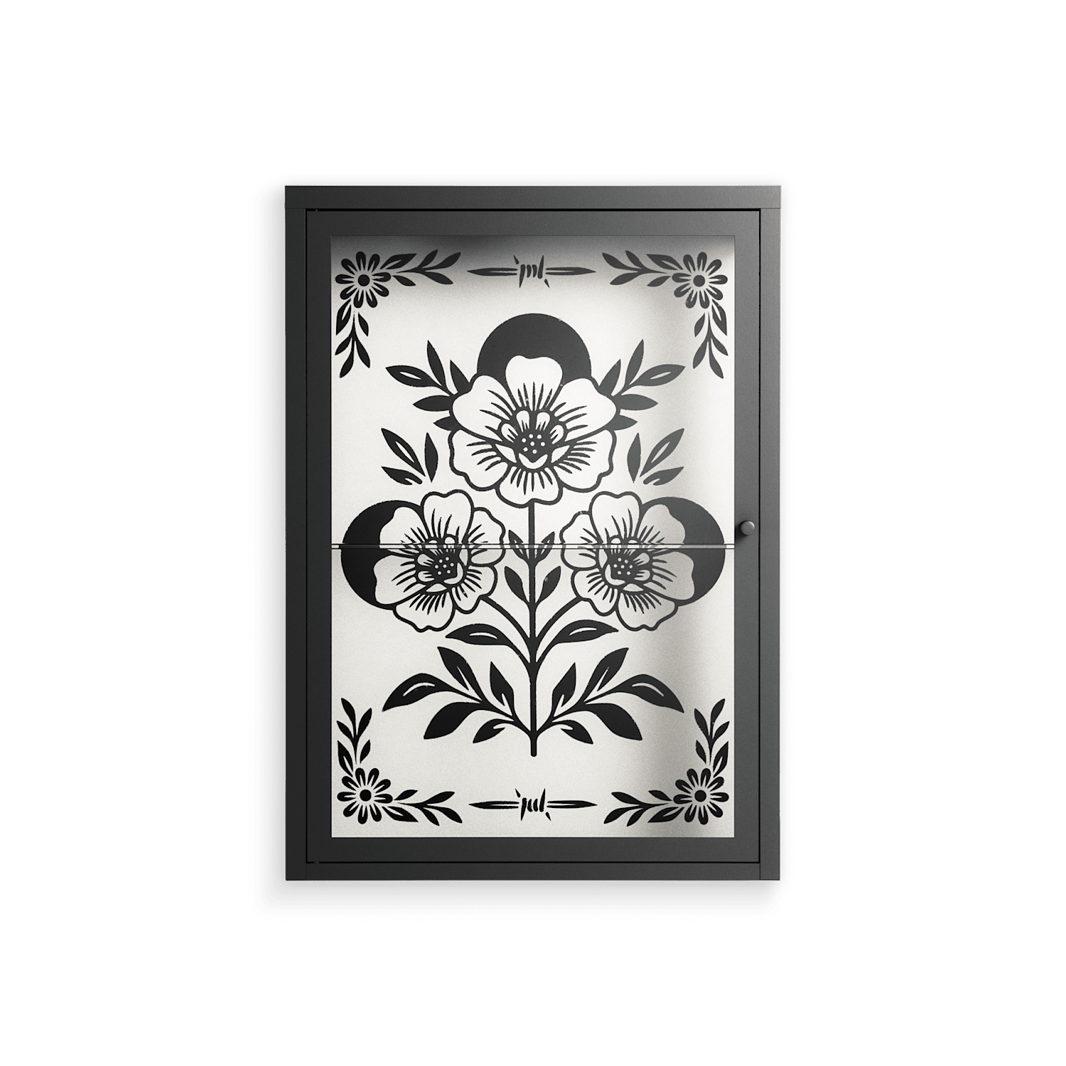 Barbed Bloom - Wall Cabinet - Daphna Sebbane - Antracite - Clear glass