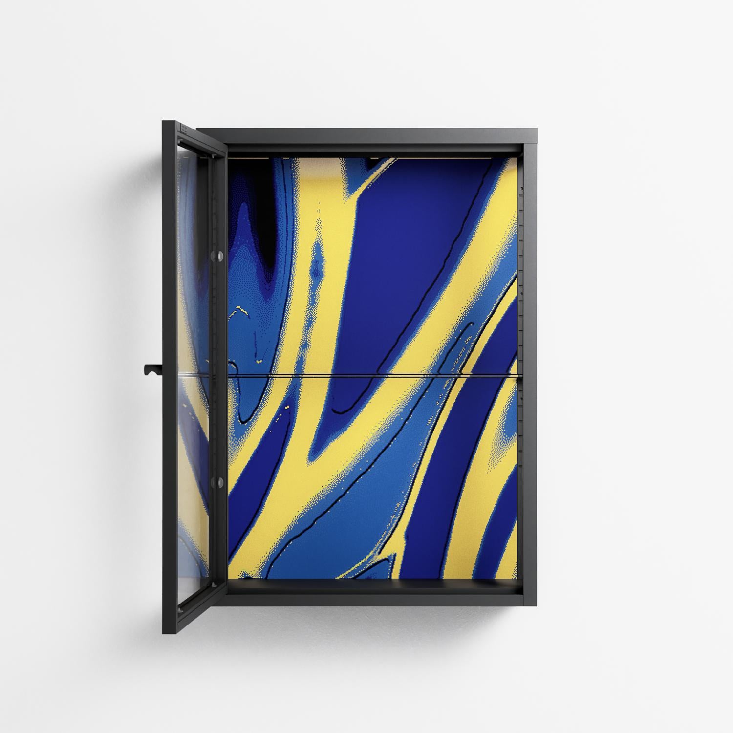 Blue Gale - Wall Cabinet - Oluwasheyi Adebayo - Antracite - Clear glass