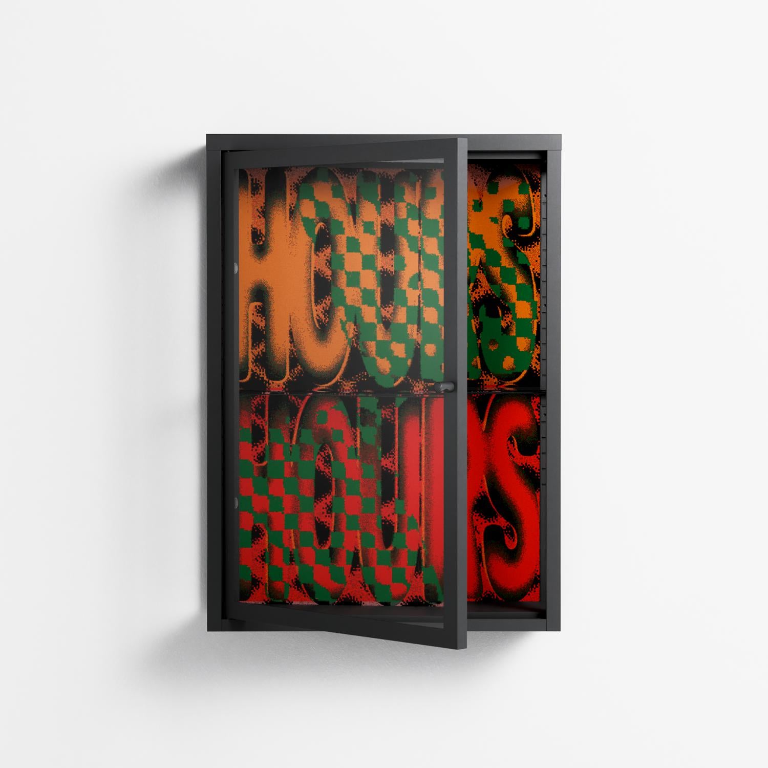 Hours - Wall Cabinet - Oluwasheyi Adebayo - Antracite - Clear glass