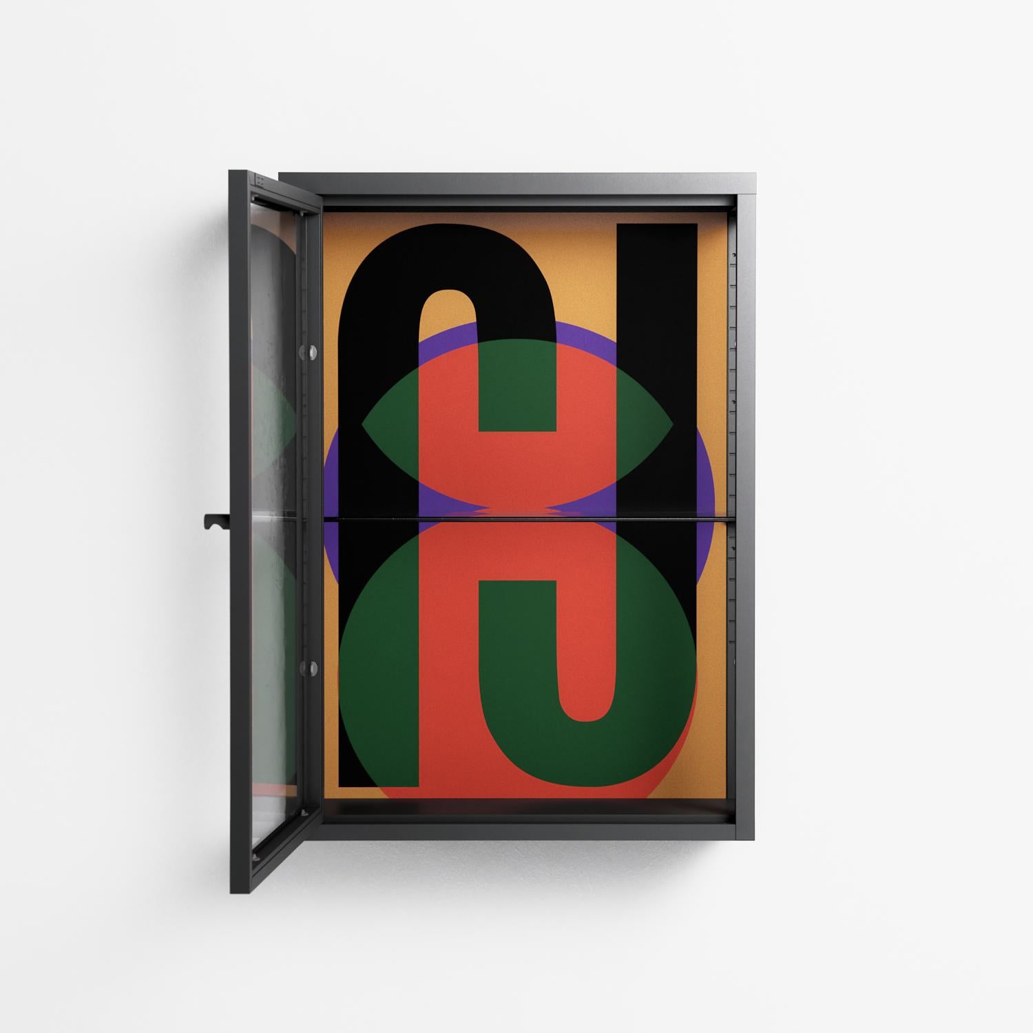 JJ - Wall Cabinet - Oluwasheyi Adebayo - Antracite - Clear glass