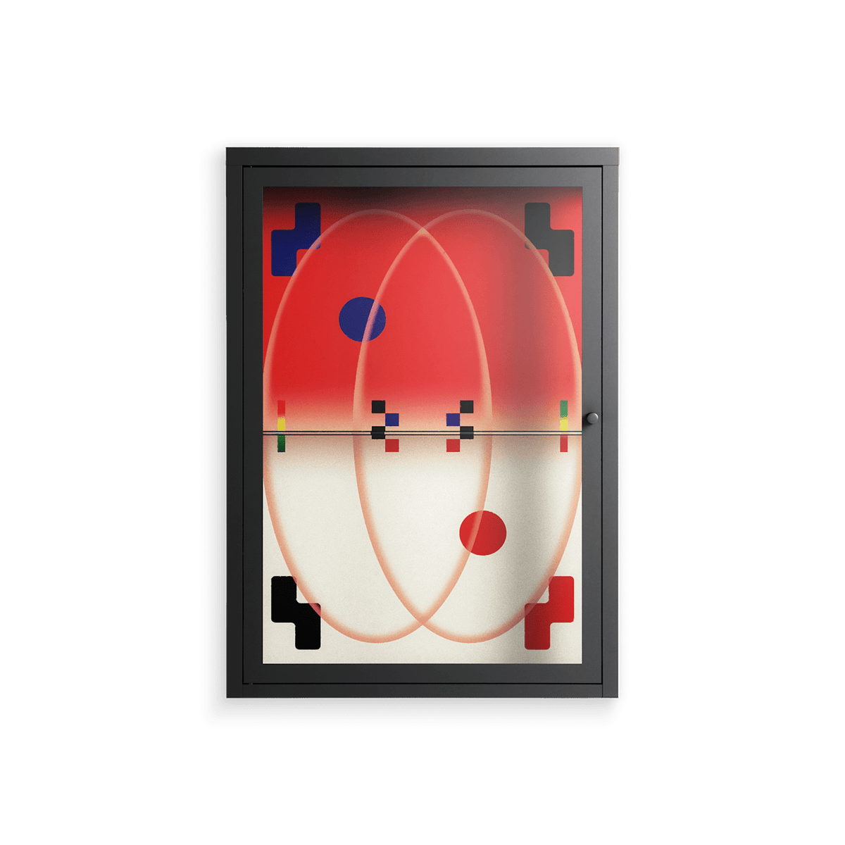Parallel Mirage - Wall Cabinet - Oluwasheyi Adebayo - Antracite - Clear glass