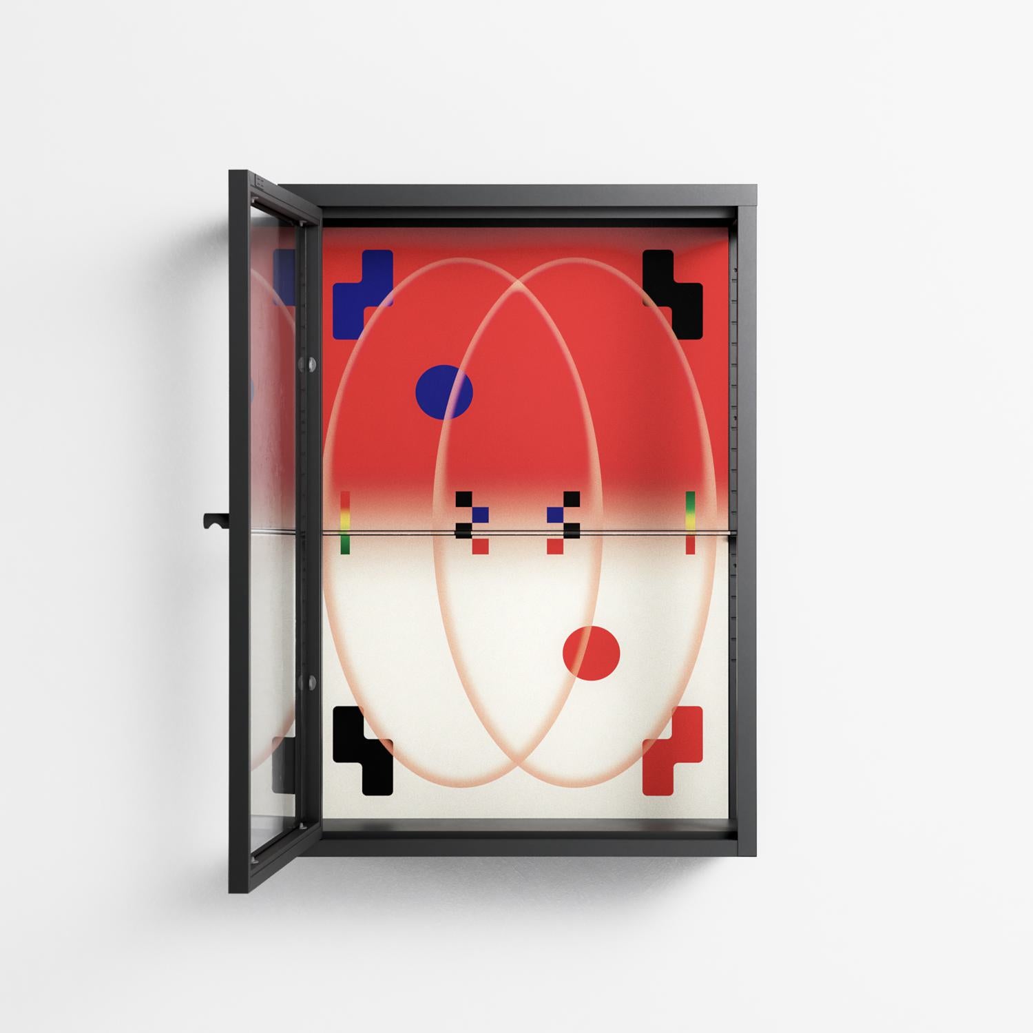 Parallel Mirage - Wall Cabinet - Oluwasheyi Adebayo - Antracite - Clear glass