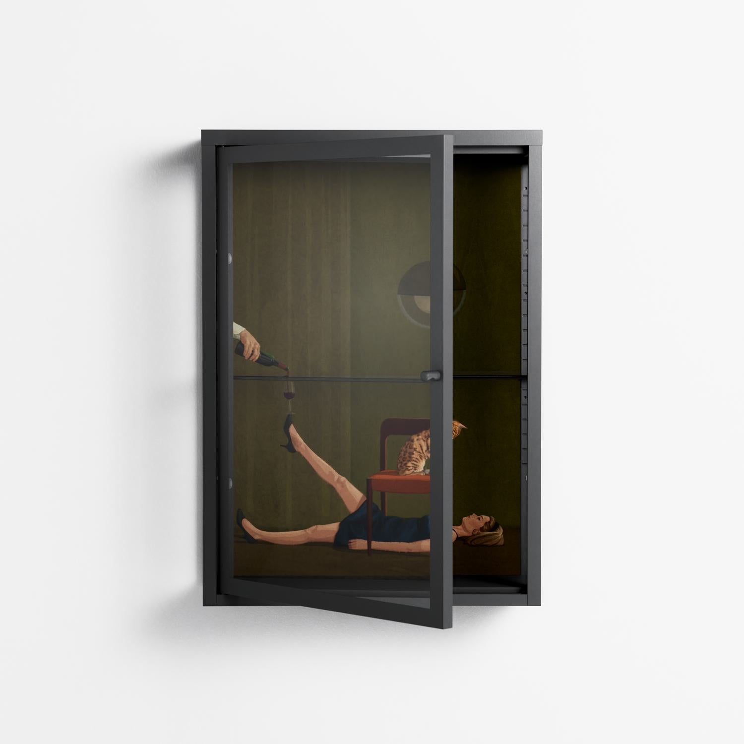 Friday Night Rituals - Wall Cabinet - Kristin Eriksson - Antracite - Clear glass