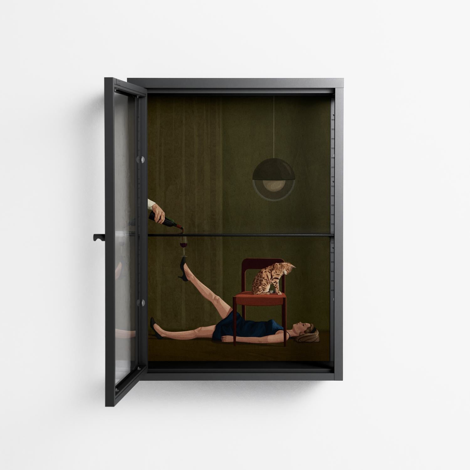 Friday Night Rituals - Wall Cabinet - Kristin Eriksson - Antracite - Clear glass