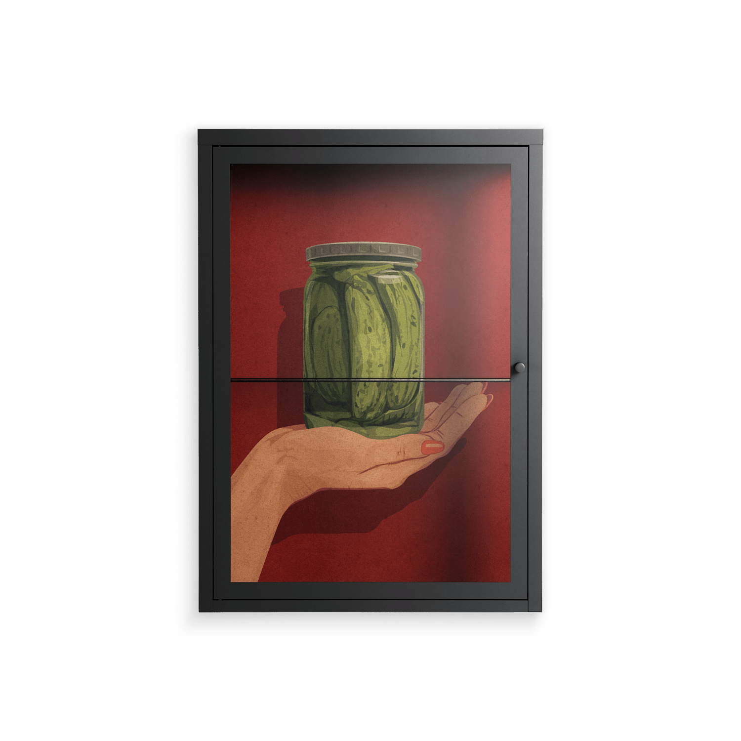 Pickles - Wall Cabinet - Kristin Eriksson - Antracite - Clear glass