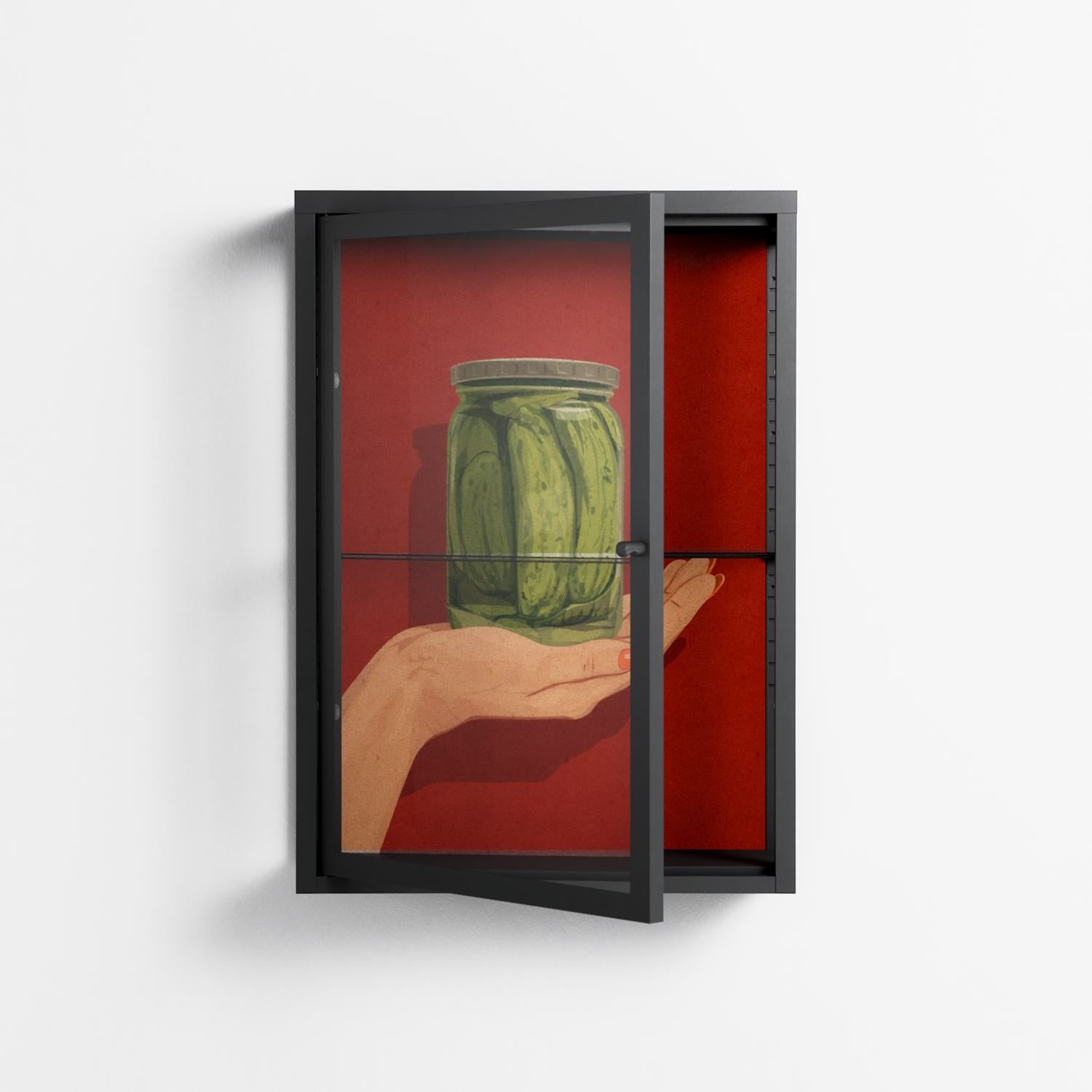 Pickles - Wall Cabinet - Kristin Eriksson - Antracite - Clear glass