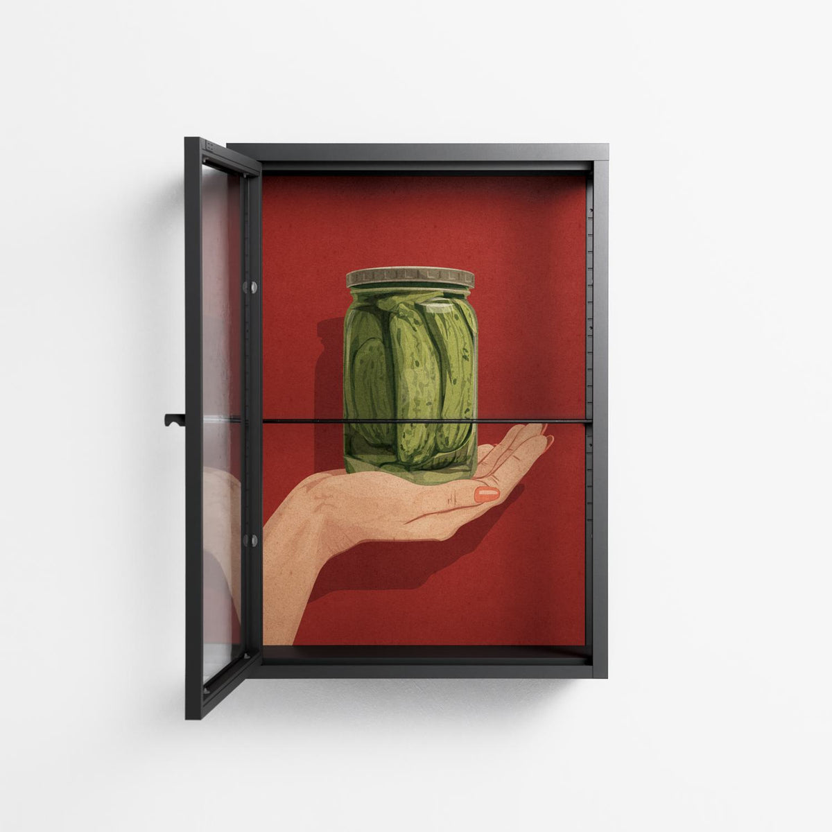 Pickles - Wall Cabinet - Kristin Eriksson - Antracite - Clear glass