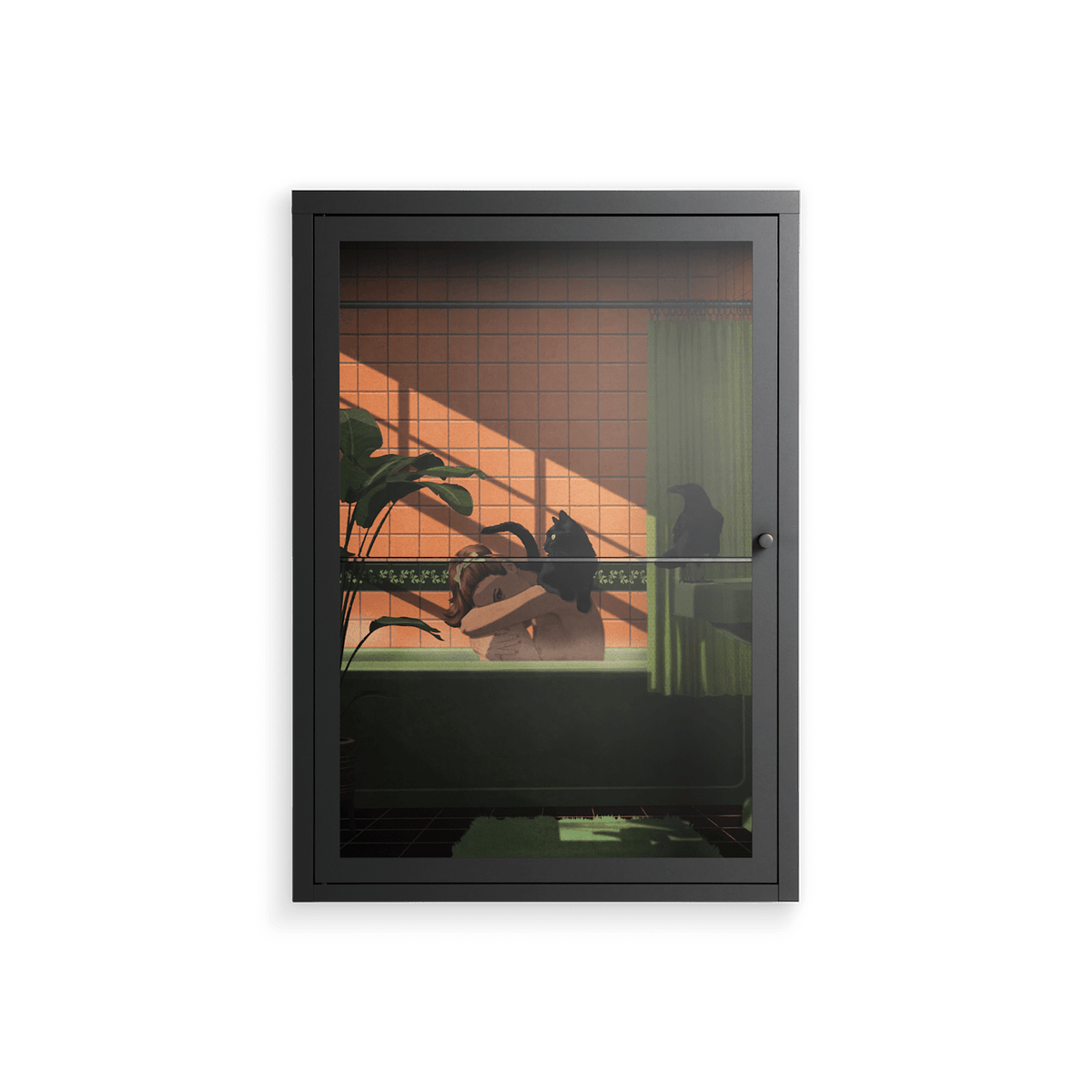Bad Omen - Wall Cabinet - Kristin Eriksson - Antracite - Clear glass